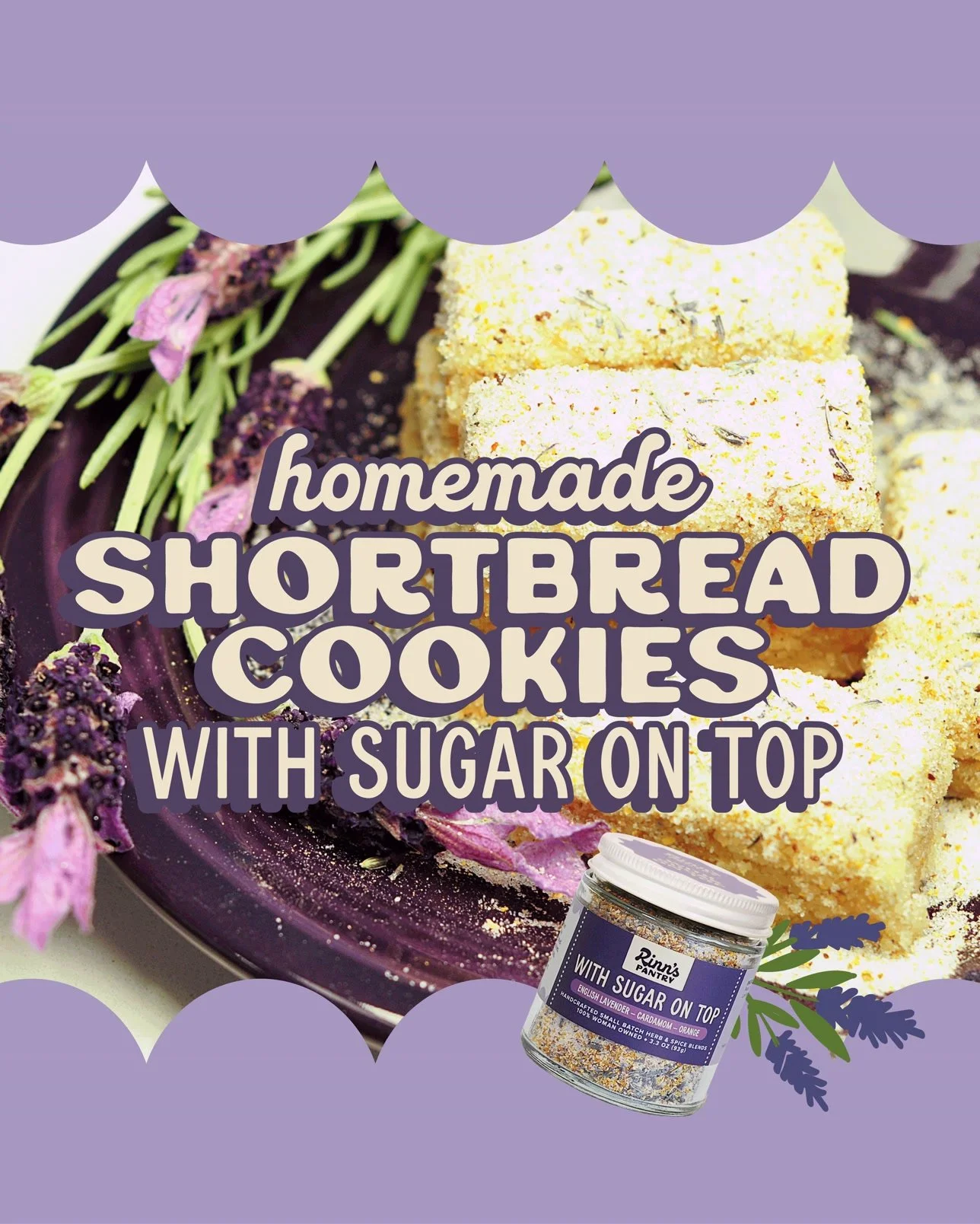 If you joined us at the Olive Oil &amp; Lavender Festival in Paso Robles Downtown Park, chances are you got a taste of our homemade shortbread cookies featuring our signature lavender sugar, With Sugar on Top ✨

And by popular demand&hellip; here&rsq