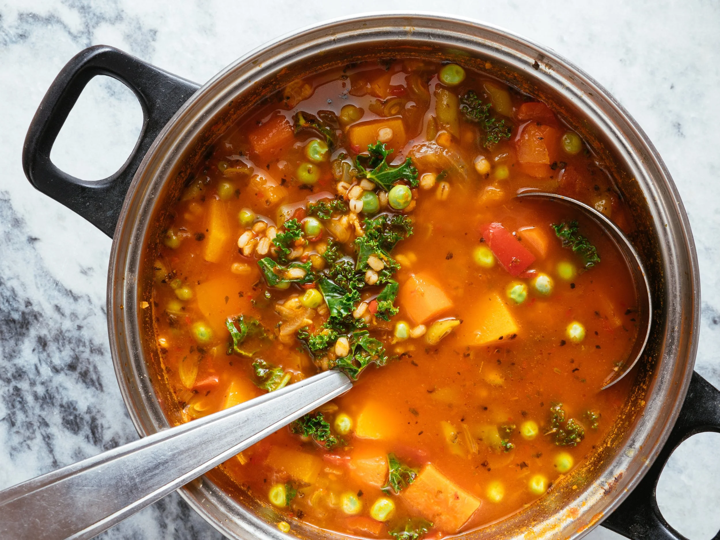 Lentil & Kale Soup with Good Cookin' Salt
