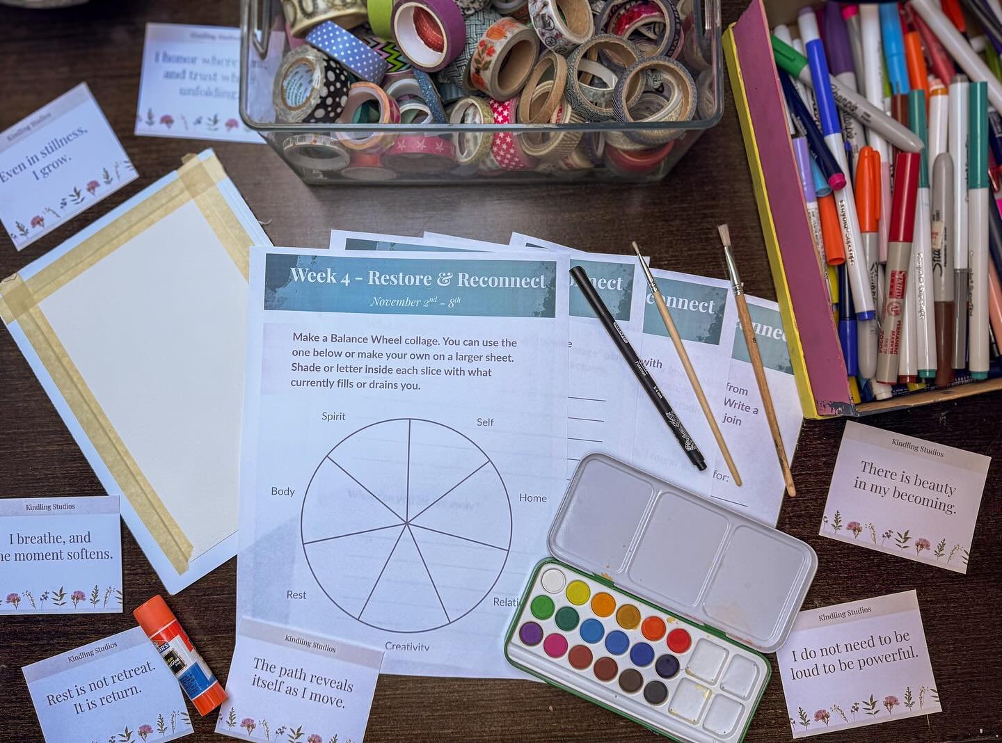 Prepping for Friday&rsquo;s Restore &amp; Reconnect workshop ✨ 
There&rsquo;s something magical about setting up a space where women can slow down, breathe, and create together.

Everything&rsquo;s ready - all you have to do is show up 💛

🎟️ Link i