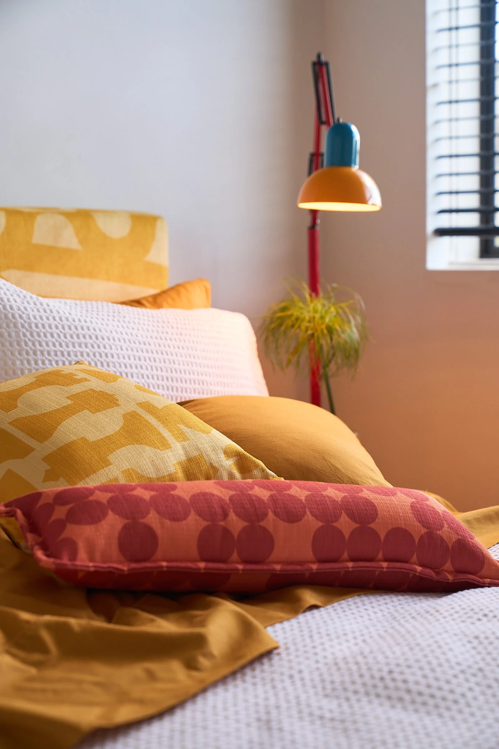 Budd Place Lisa Gorman Super Graphic Collection Cushions 70s apartment Move-in Zahava Elenberg Airbnb 70s Walkup Vintage