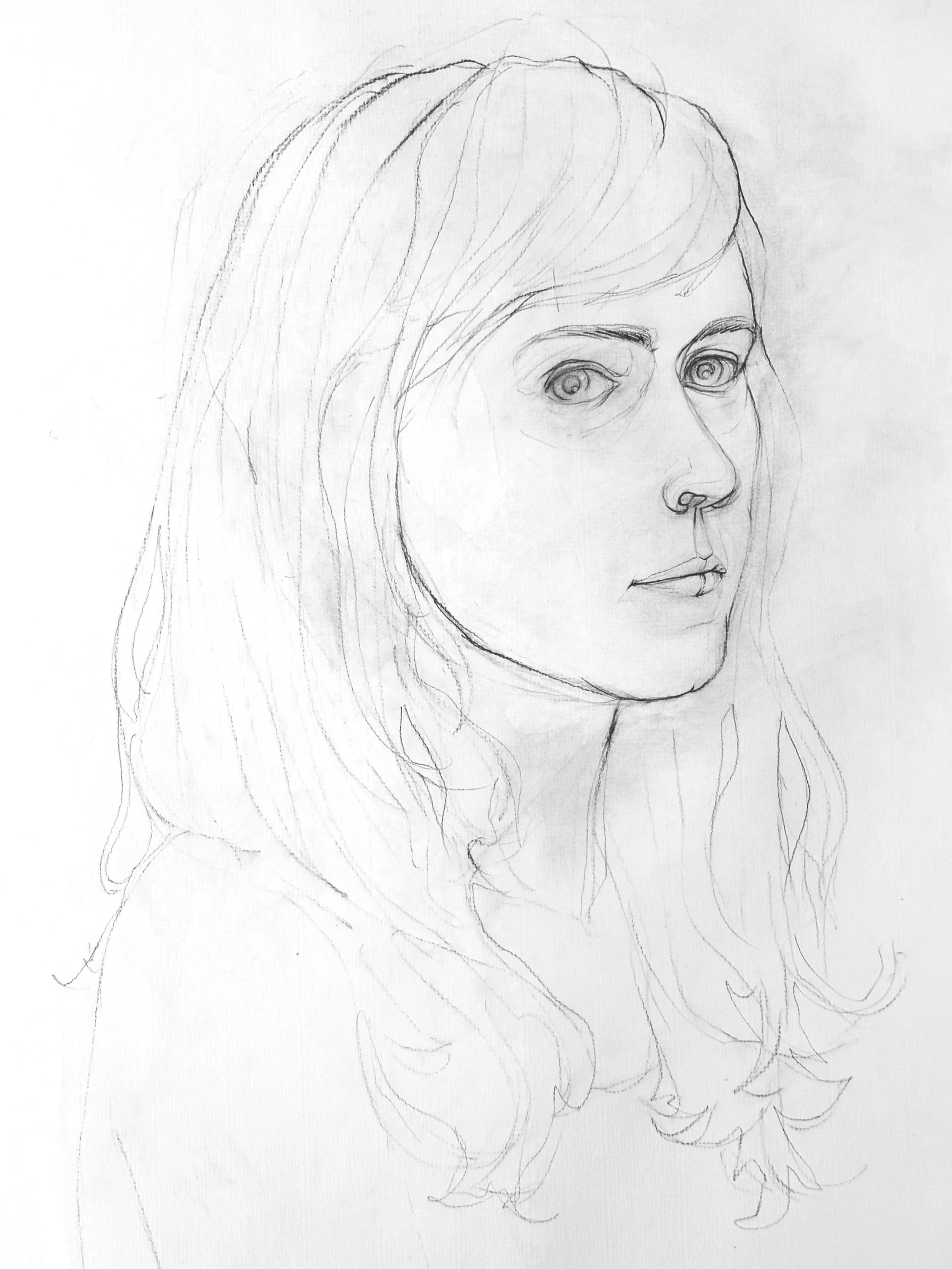 "Self-Portrait"
Charcoal on Paper
2009