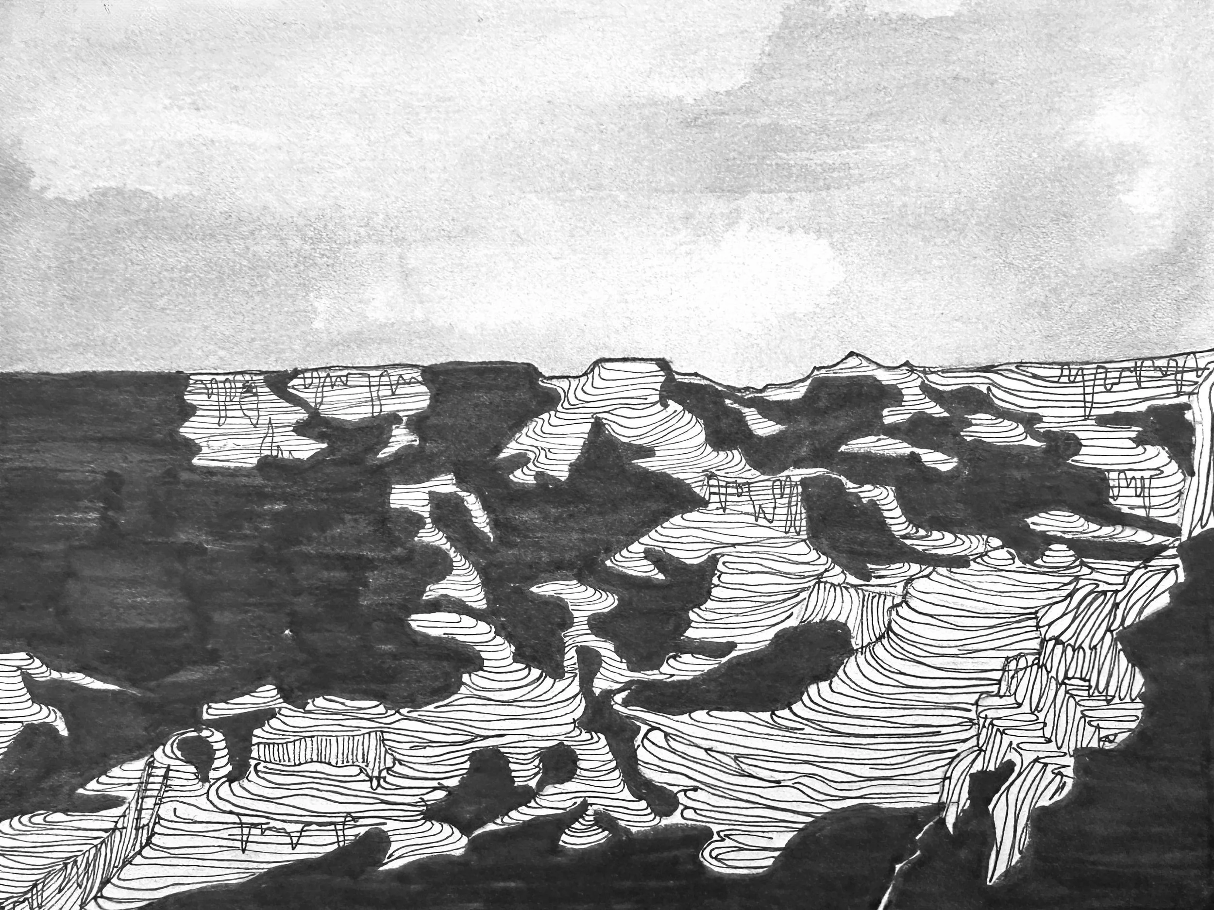 "Meridian"
Ink on Cotton Paper
2024