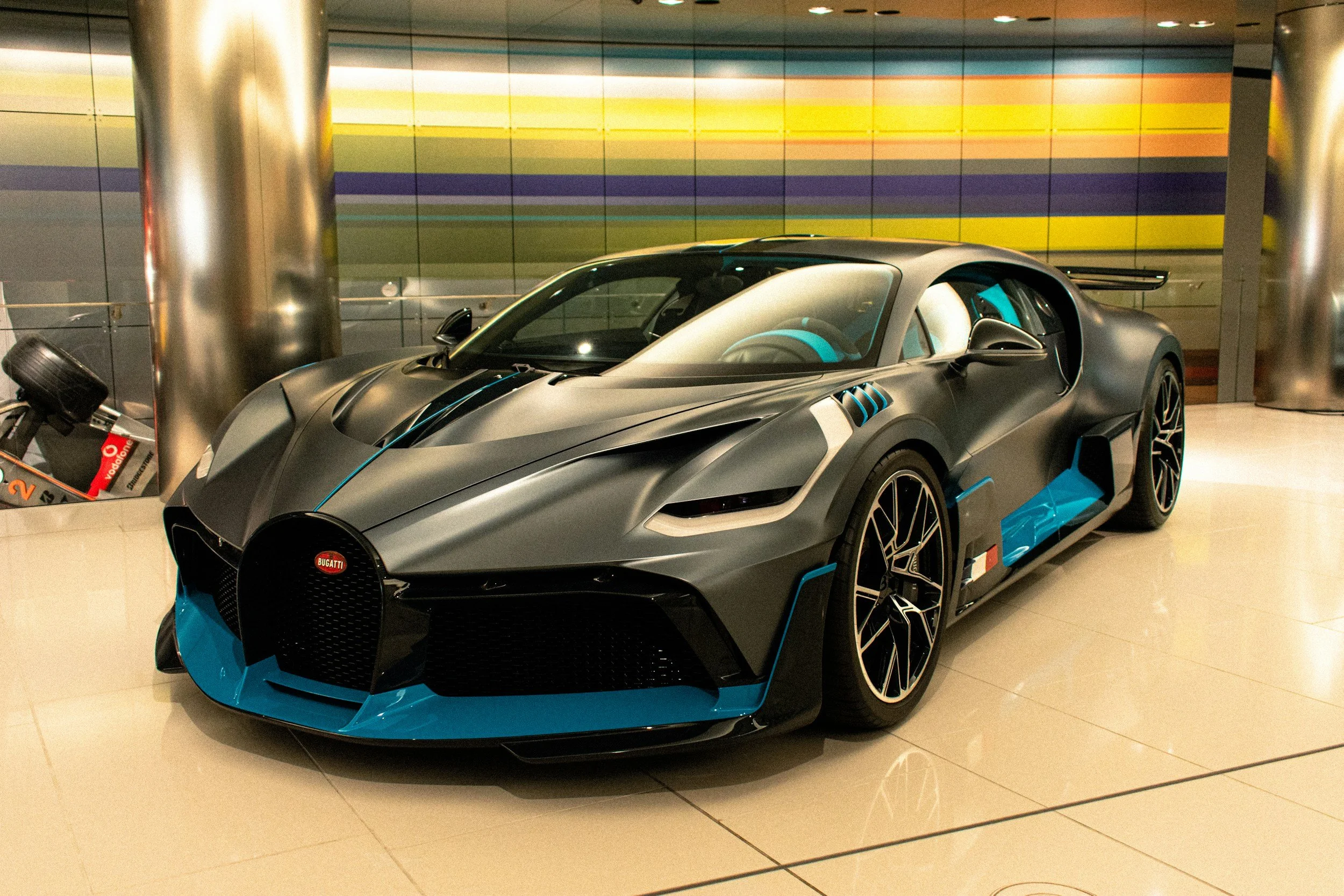 Prestige car in showroom