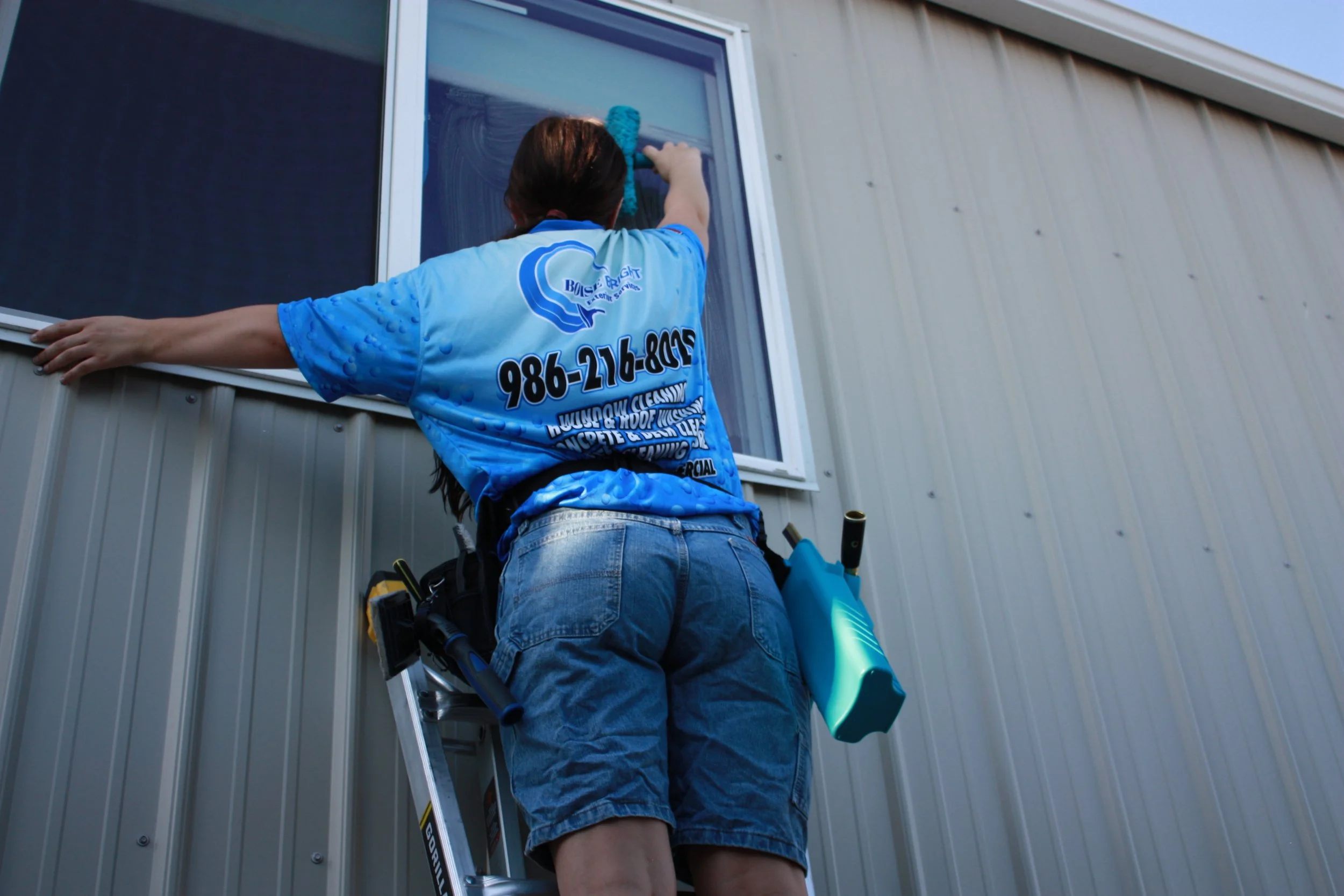 Second story Window Cleaning in Nampa, Idaho. Screen Cleaning