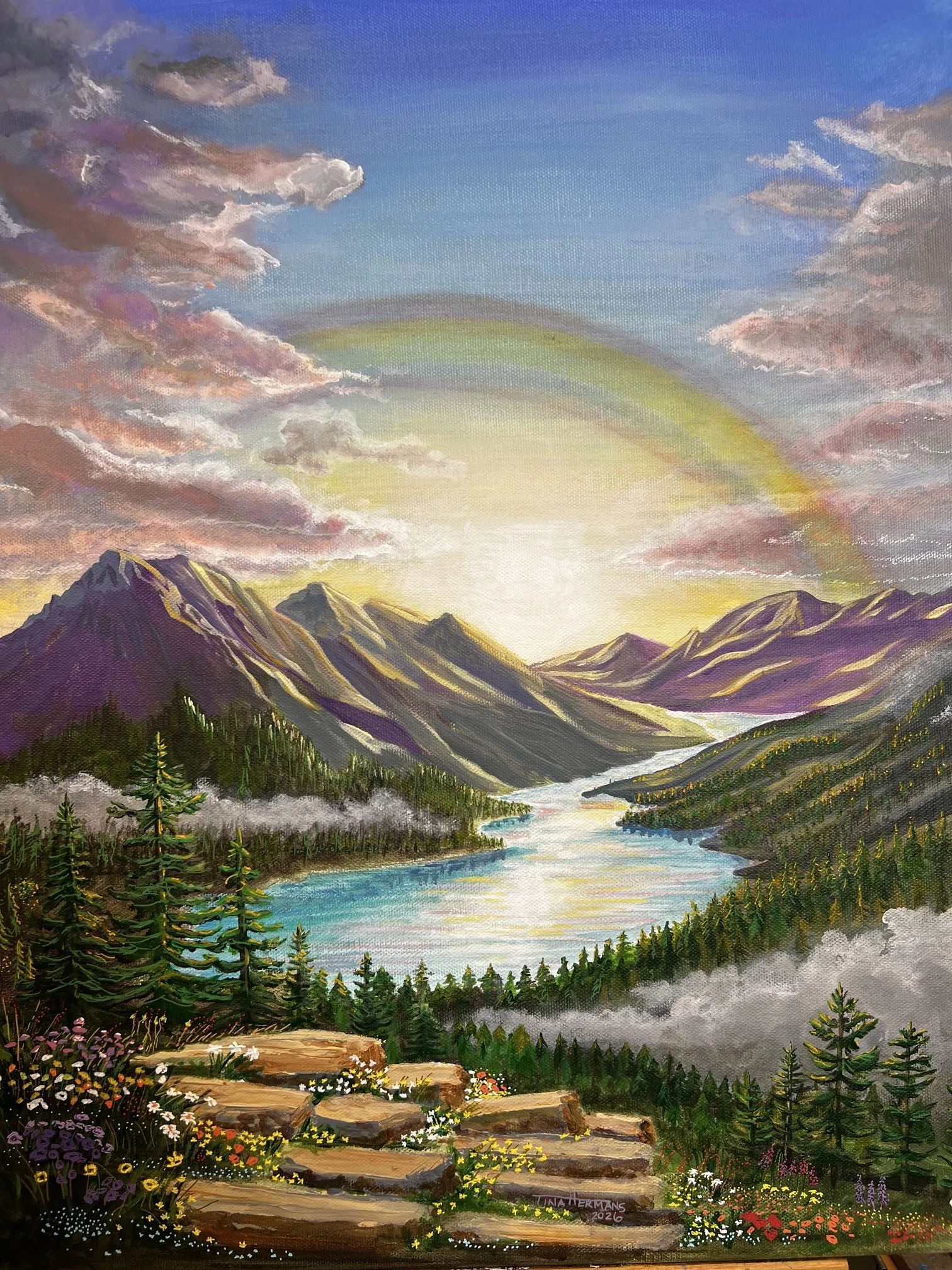 Mountain Rainbow Glow (16"W x 20"H x 0.5"D)