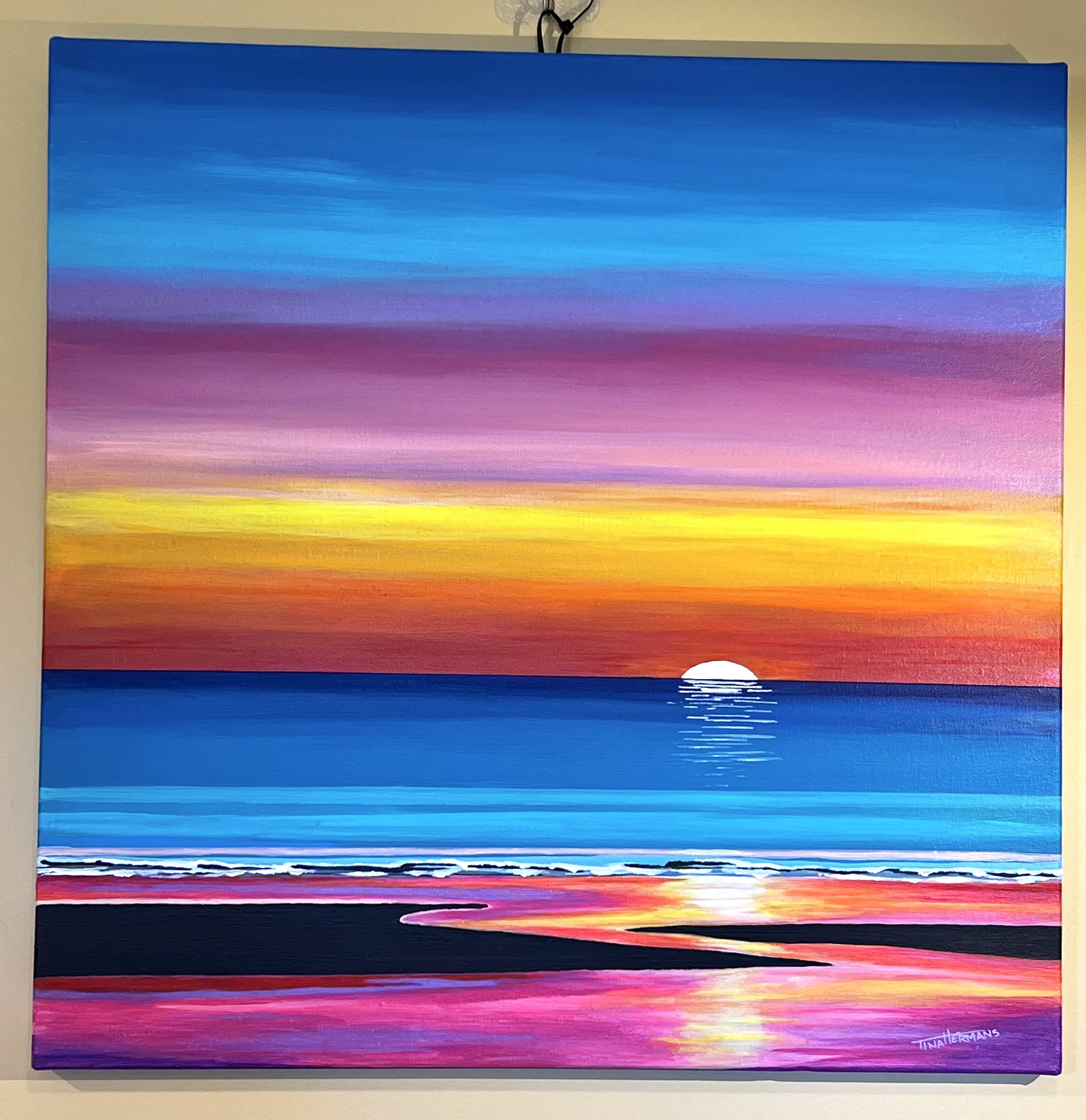Smooth Seas Ahead - Original Painting (21”Wx 21”H x 0.75”D)