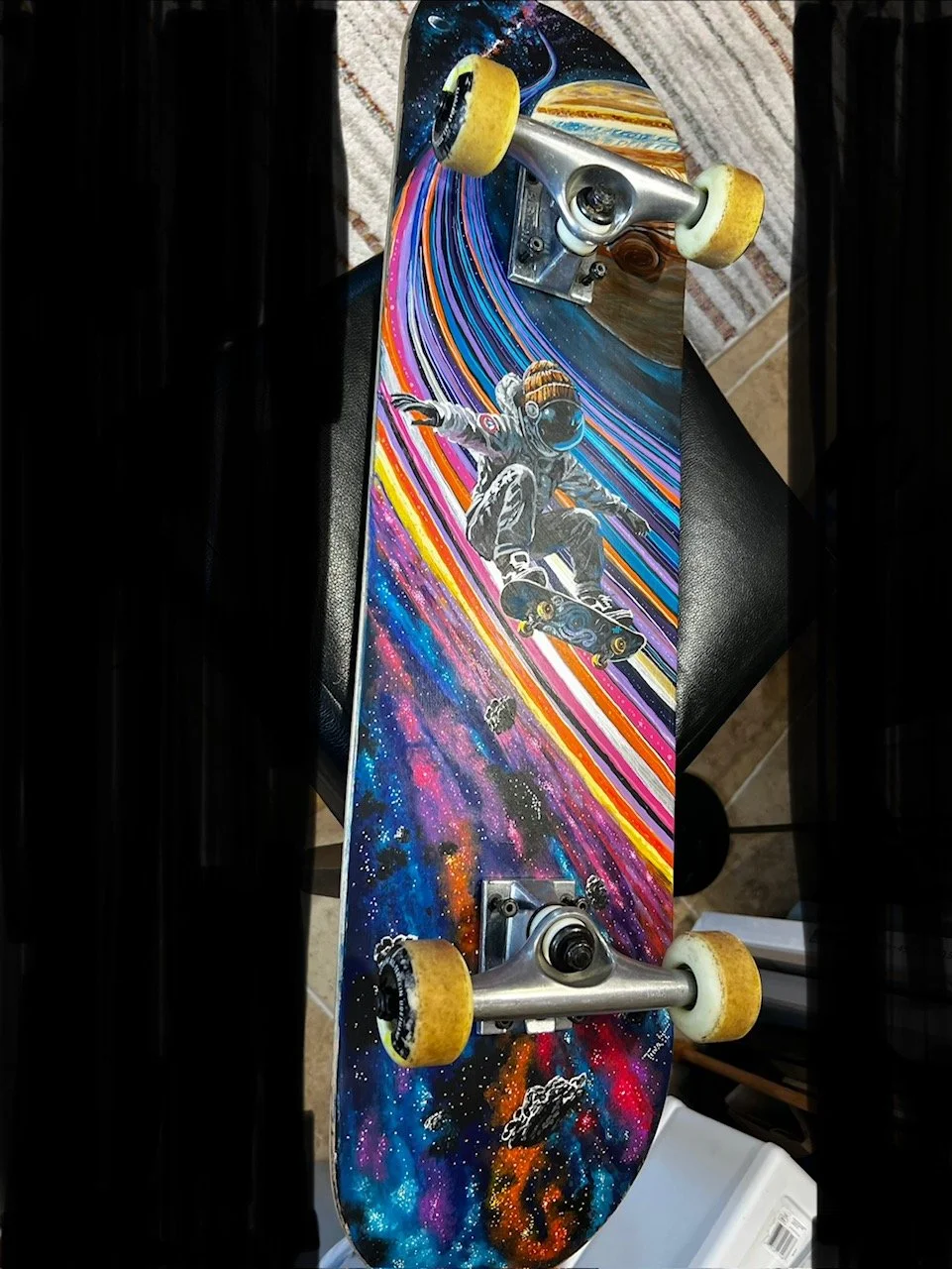 "Space Skate" (skateboard wall art 8"W x 31"H x 5.25"D)