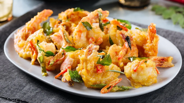 Salted Egg Yolk Prawns