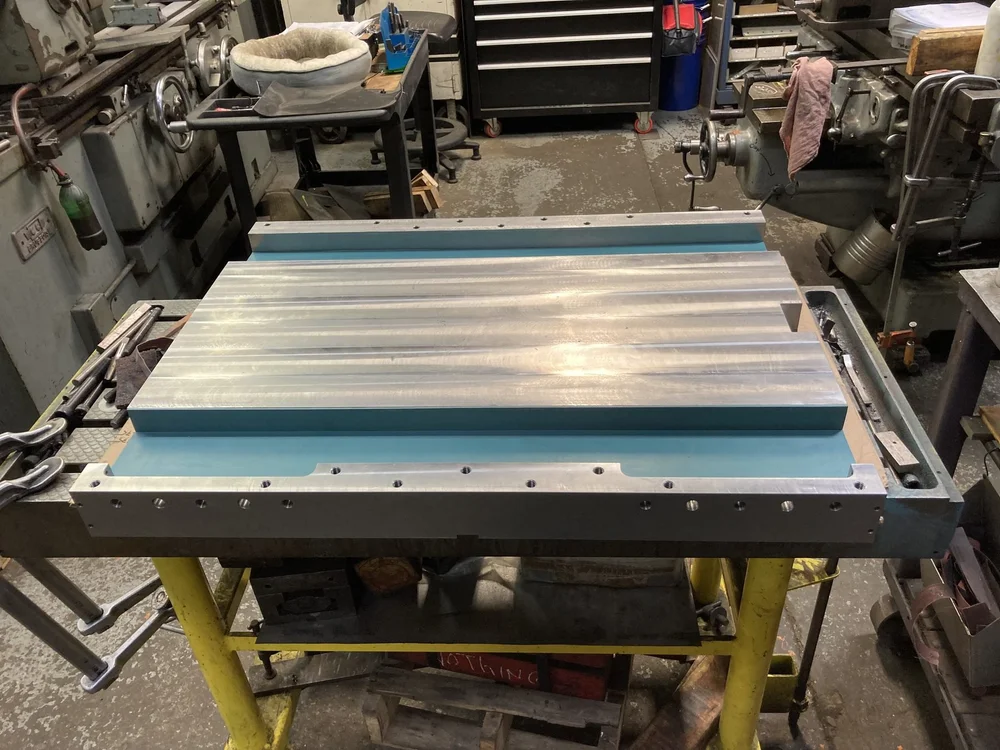 T-slot fixture plate on the shop floor