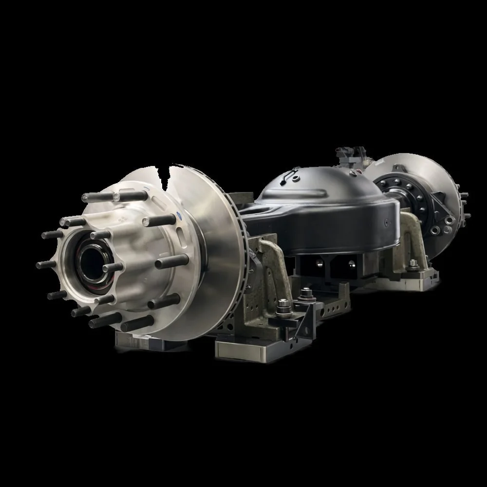 Machined axle and brake rotor assembly