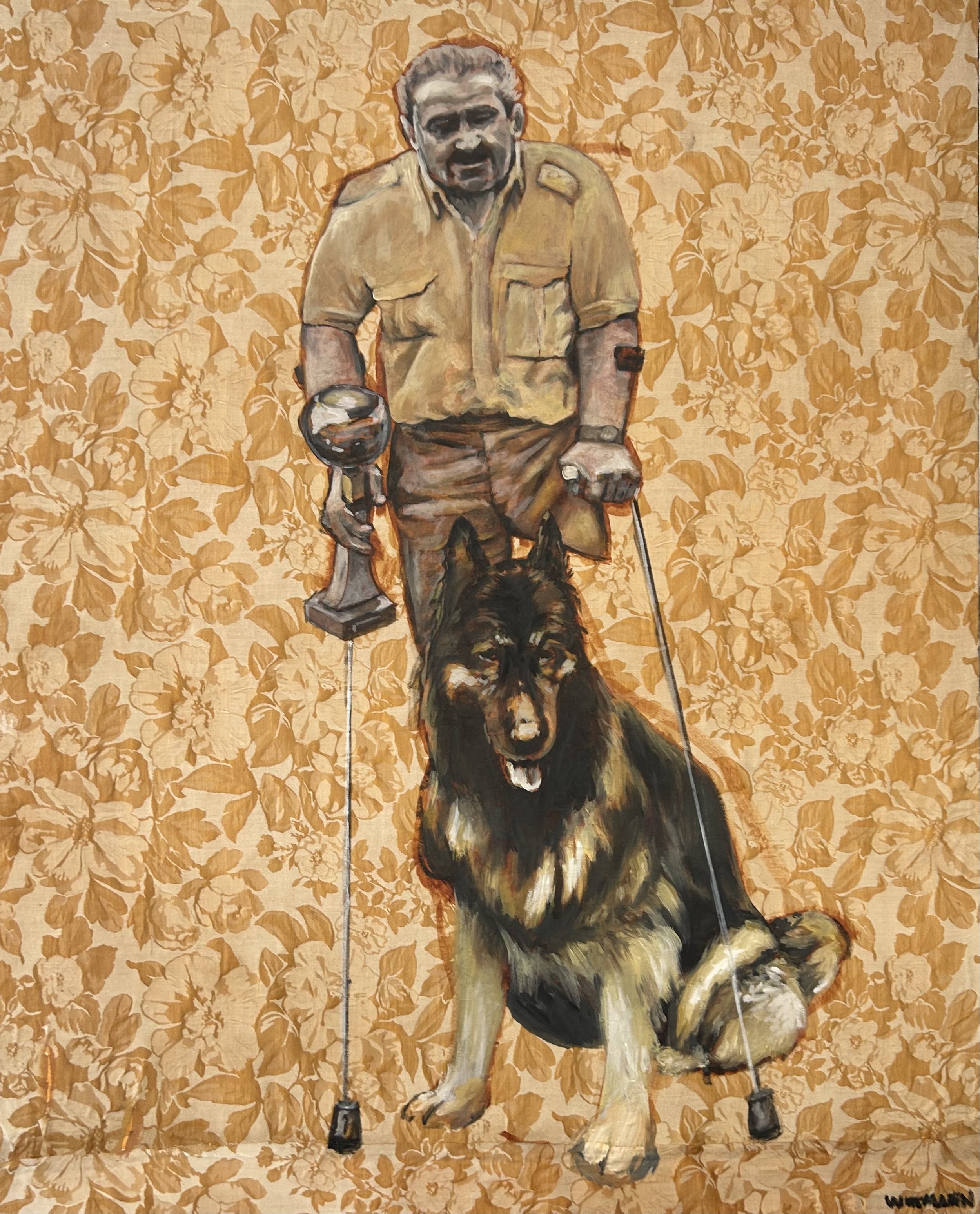 Opa Leo.
Oil and fabric on canvas-
24" x 30"
