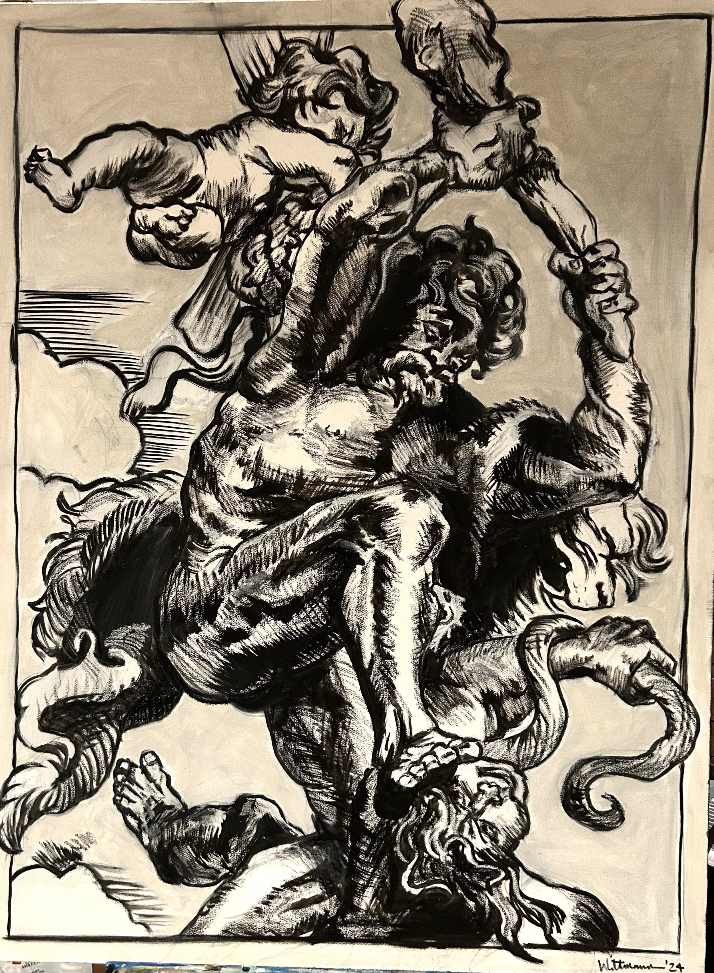 Apotheosis.
Oil and crayon on canvas-
30" x 40"