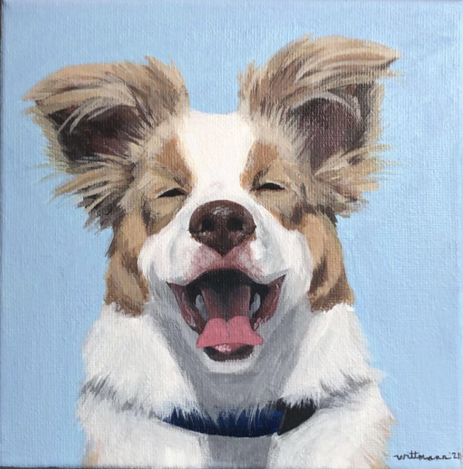 Dog!
Acrylic on canvas-
6" x 6"