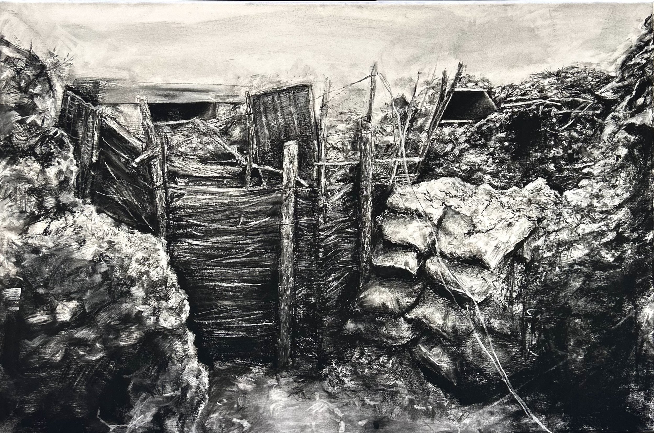 Absent Body.
Charcoal on canvas-
24" x 36"