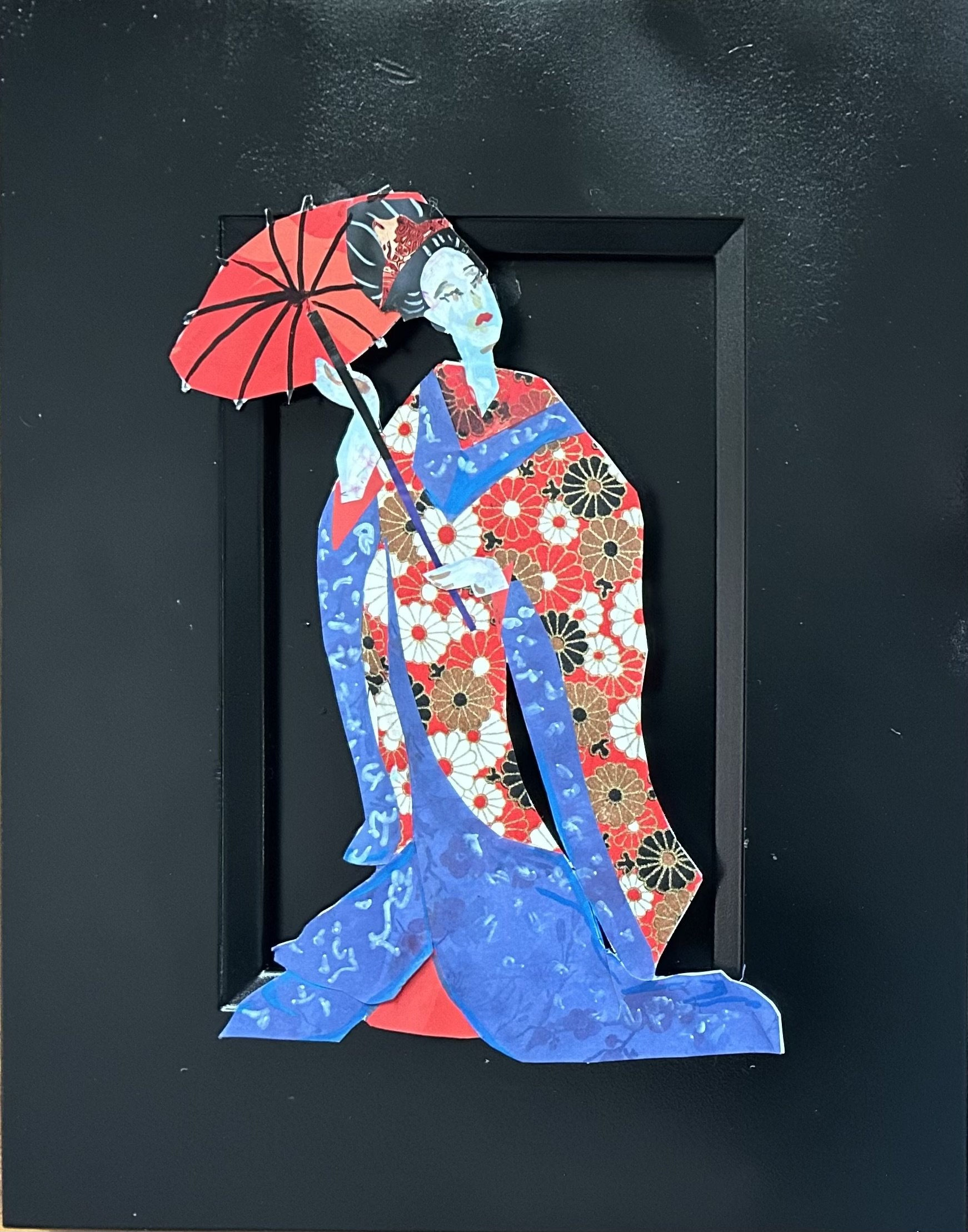 Collage I.
Paper mounted on wood-
7" x 10"