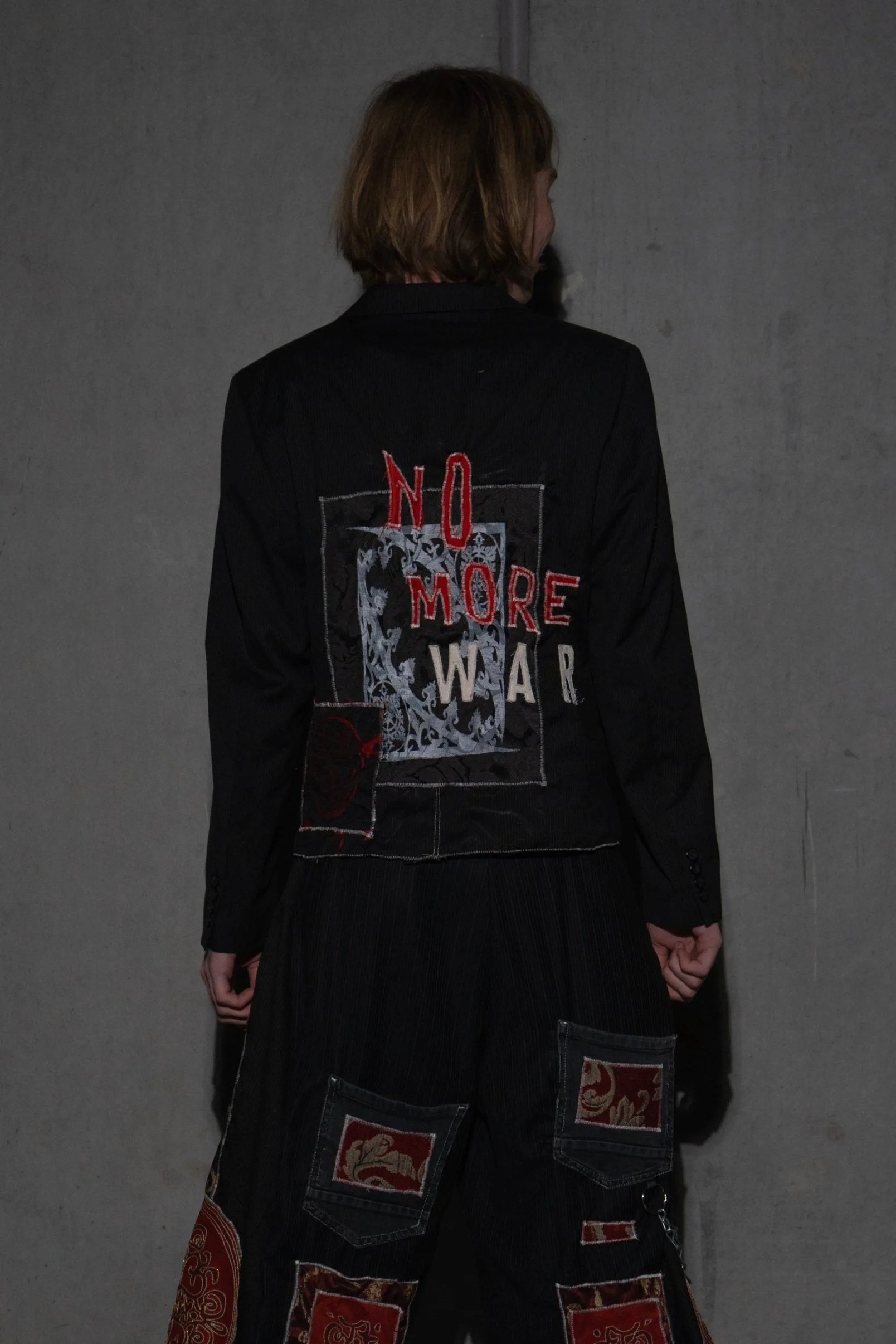 'no more war' blazer