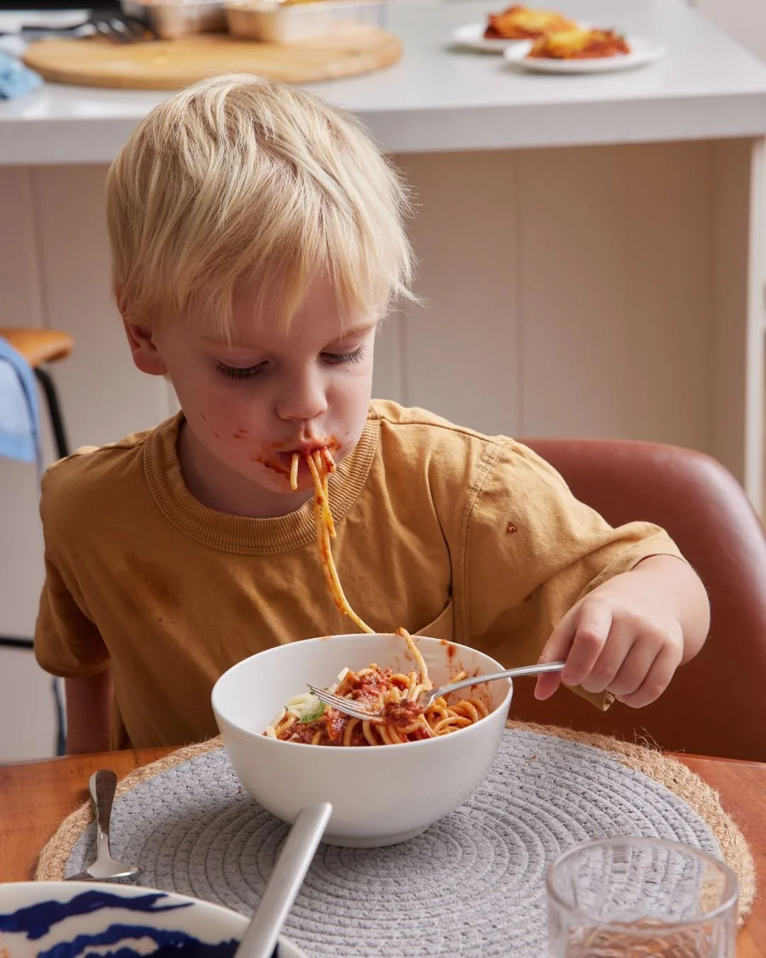 Some nights are for serious spaghetti bolognese devotion&hellip; 🤎

Just ask Teddy 😋  he&rsquo;s proving it&rsquo;s impossible to eat our meaty, handmade bolognese neatly!
