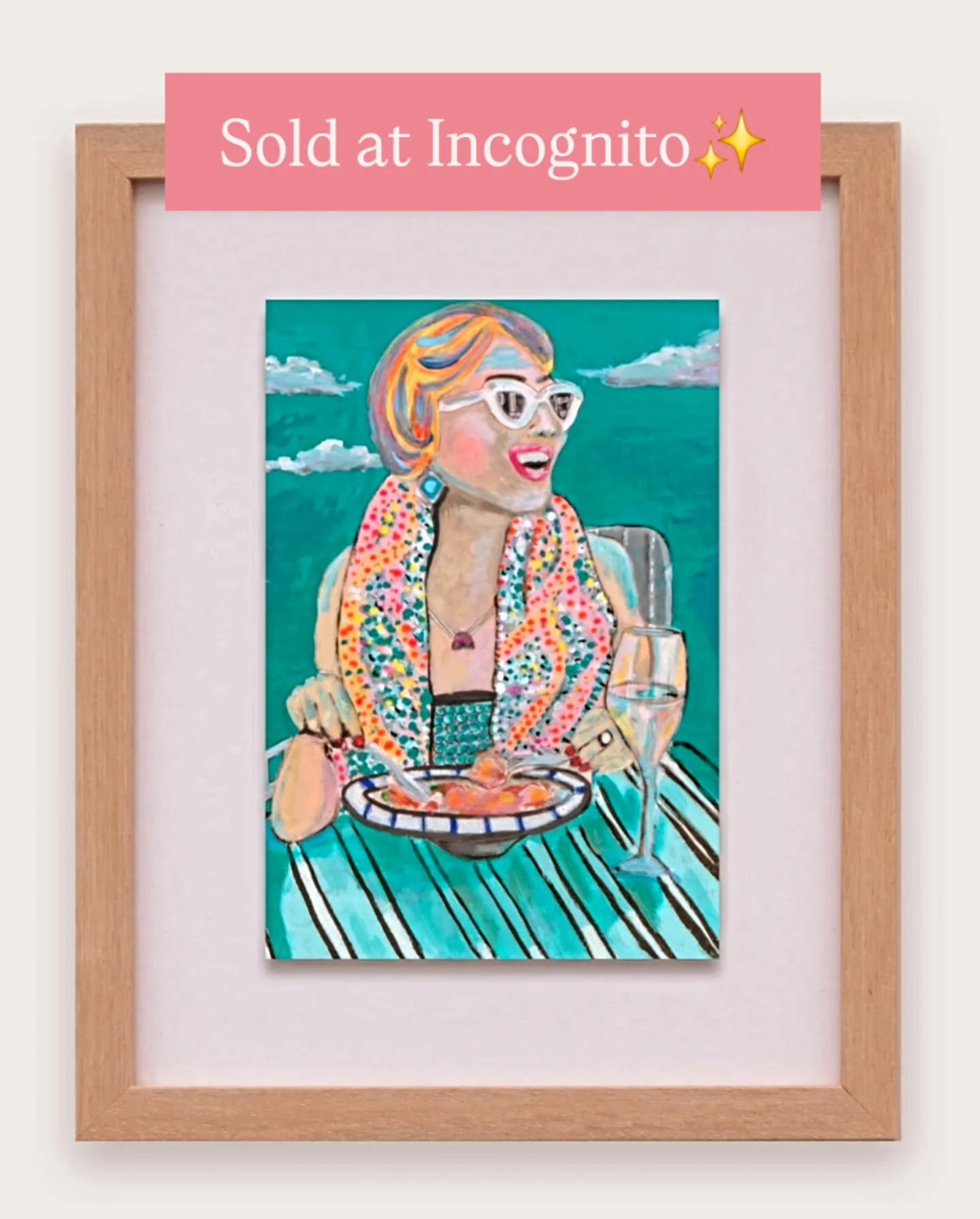 Sharing my piece that sold earlier this month @incognitoartshow Sydney! It was my first time entering an artwork. Thank you to the person that bought The Divine Diner. Over 20,000 individual entries and so many amazing pieces. Each artwork sells for 