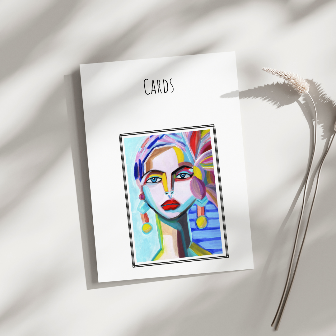 Visage Greeting Cards - Pack of 10 artwork cards with envelopes - COMING SOON