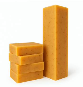 TURMERIC, ORANGE & HONEY Handcrafted  Cold Processed Soap Bar