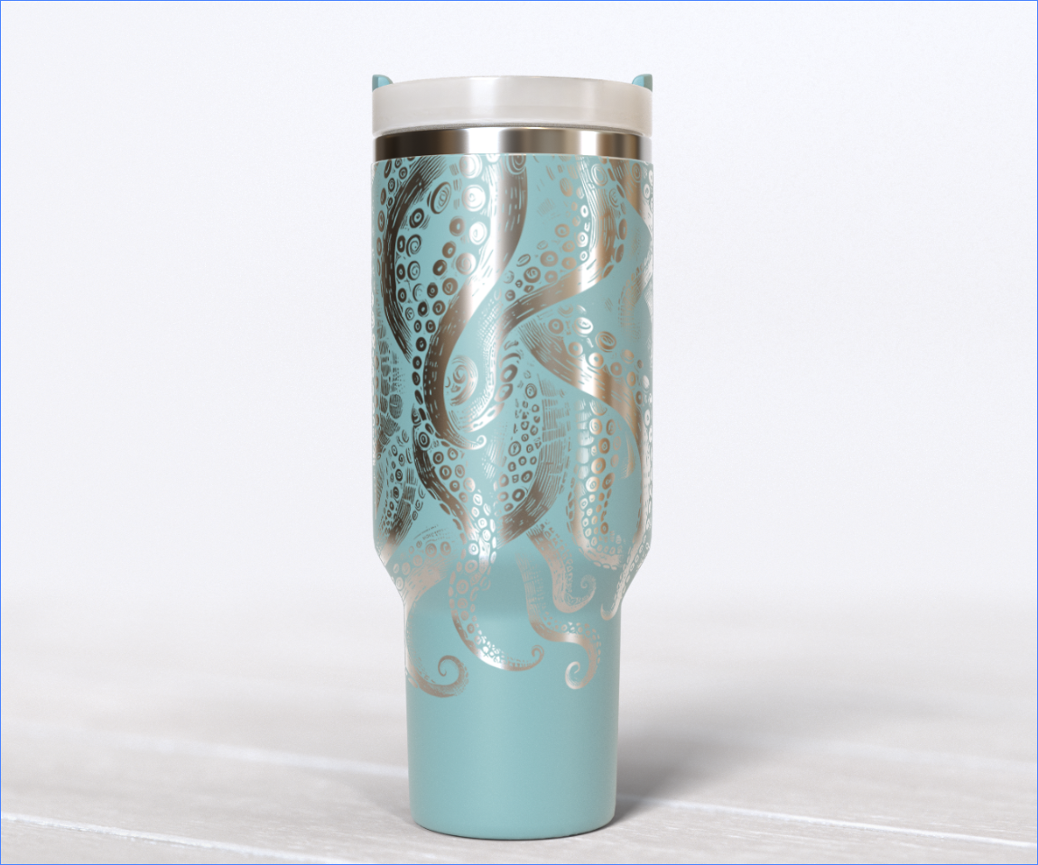 40oz Octopus Tumbler with Straw