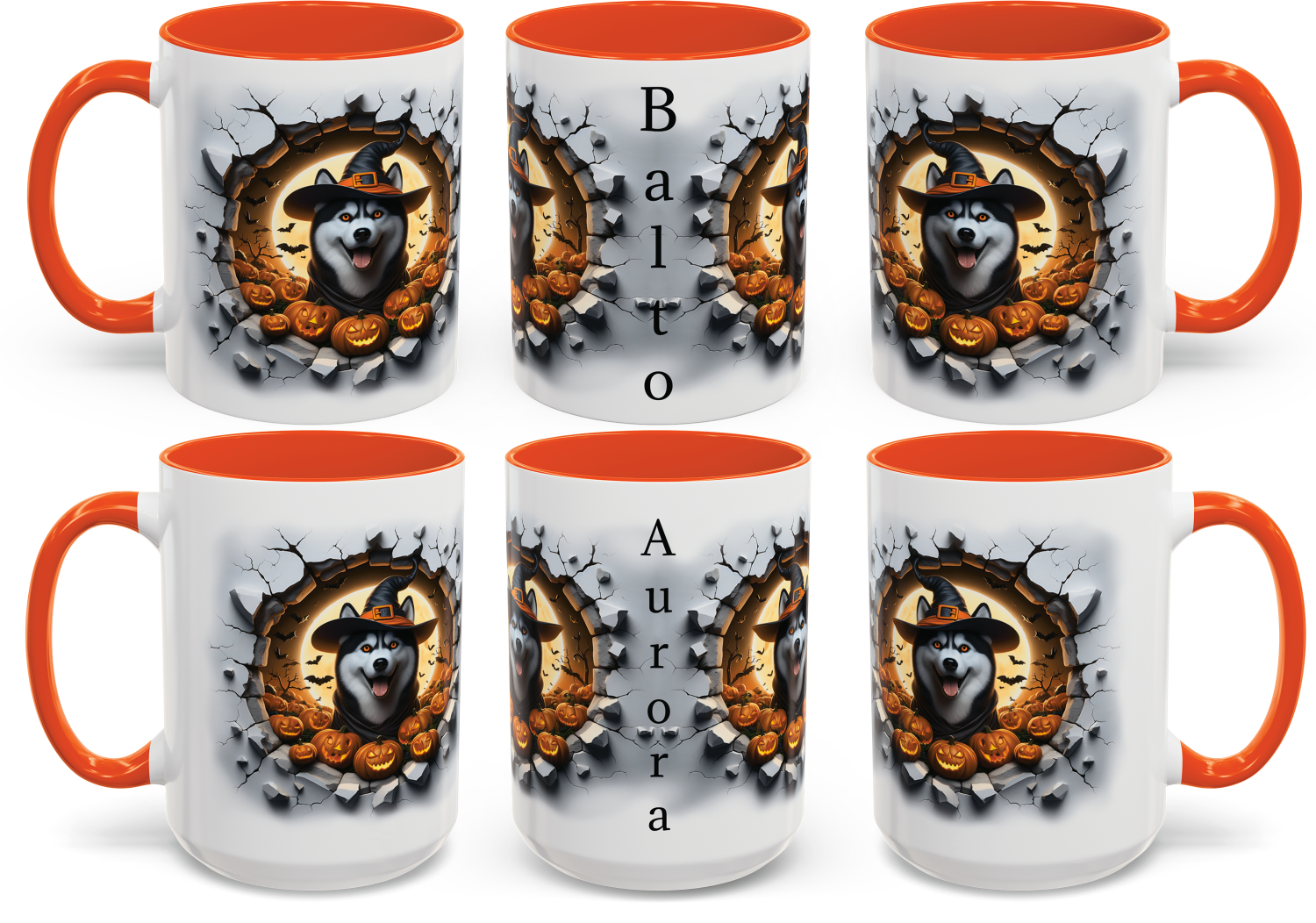 Personalized Halloween Siberian Husky Themed Mug - Custom Coffee Cup for Dog Lovers, Spooky Gift for Pet Owners, Fall Decor, Halloween Gift
