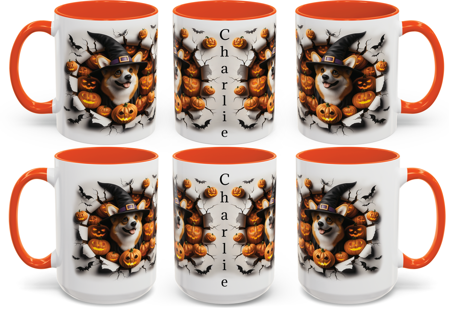 Personalized Halloween Pumpkin Corgi Mug, Spooky Coffee Cup, Fall Decor, Pet Lover Gift, Trick or Treat Mug, Halloween Decorations
