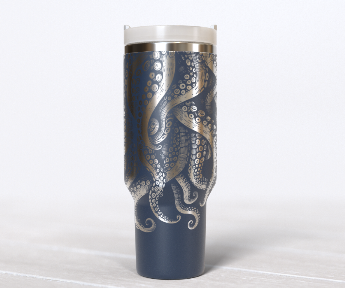 40oz Octopus Tumbler with Straw