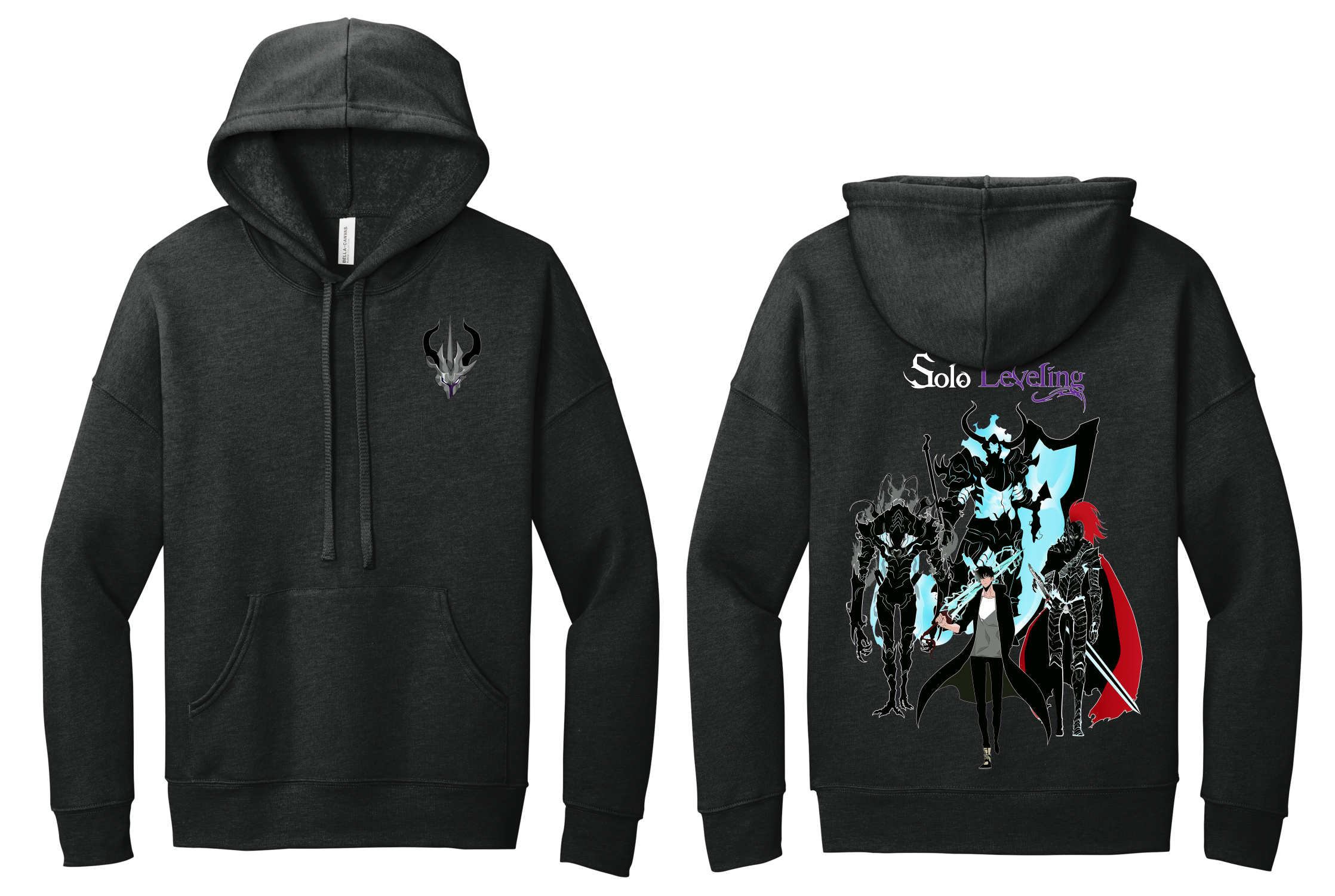 Solo Leveling Hoodie, Shadow Monarch Design, Jin Beru Iron Igris Shirt, Double Sided Design