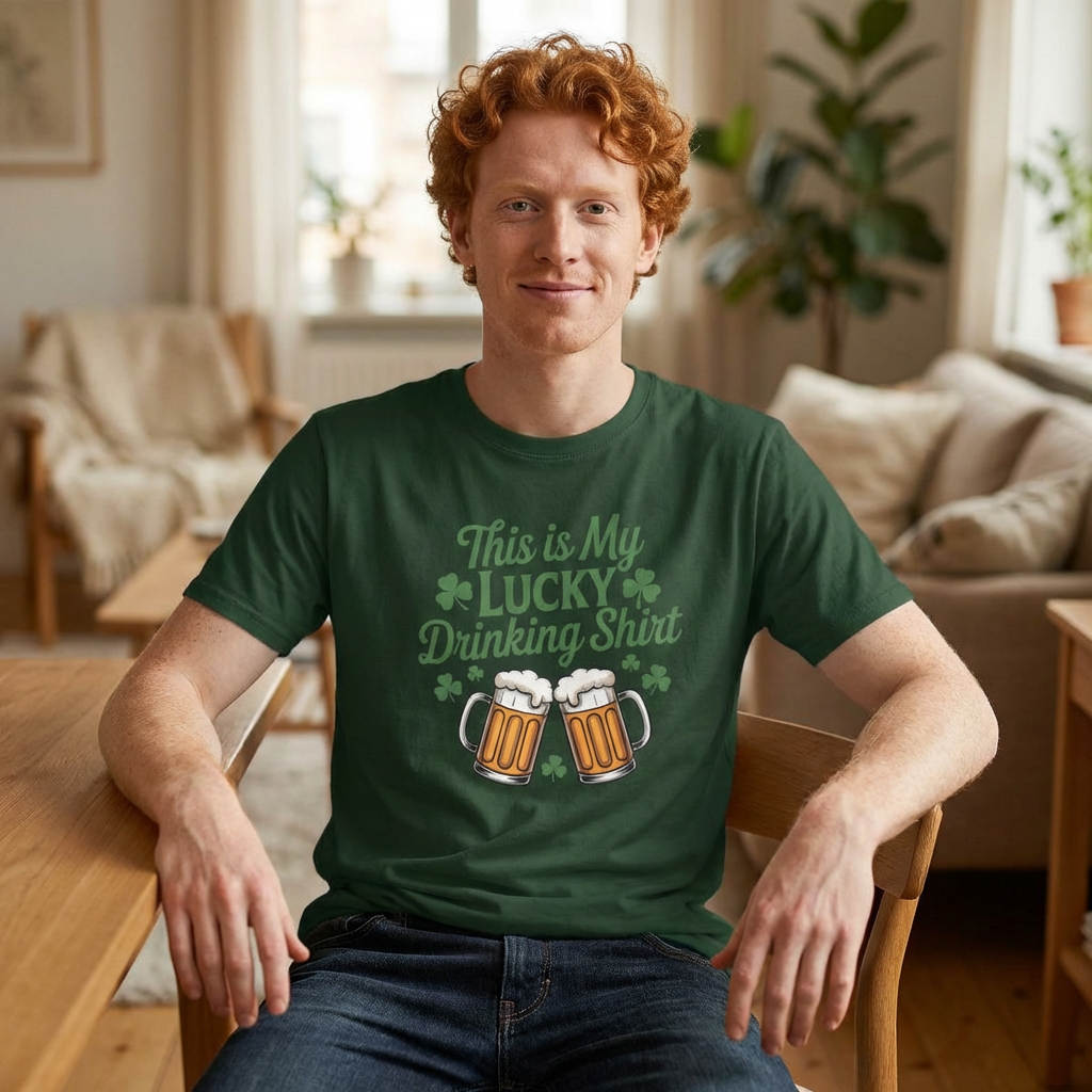 Lucky Drinking Shirt T-Shirt — St. Patrick’s Day Beer Graphic Tee