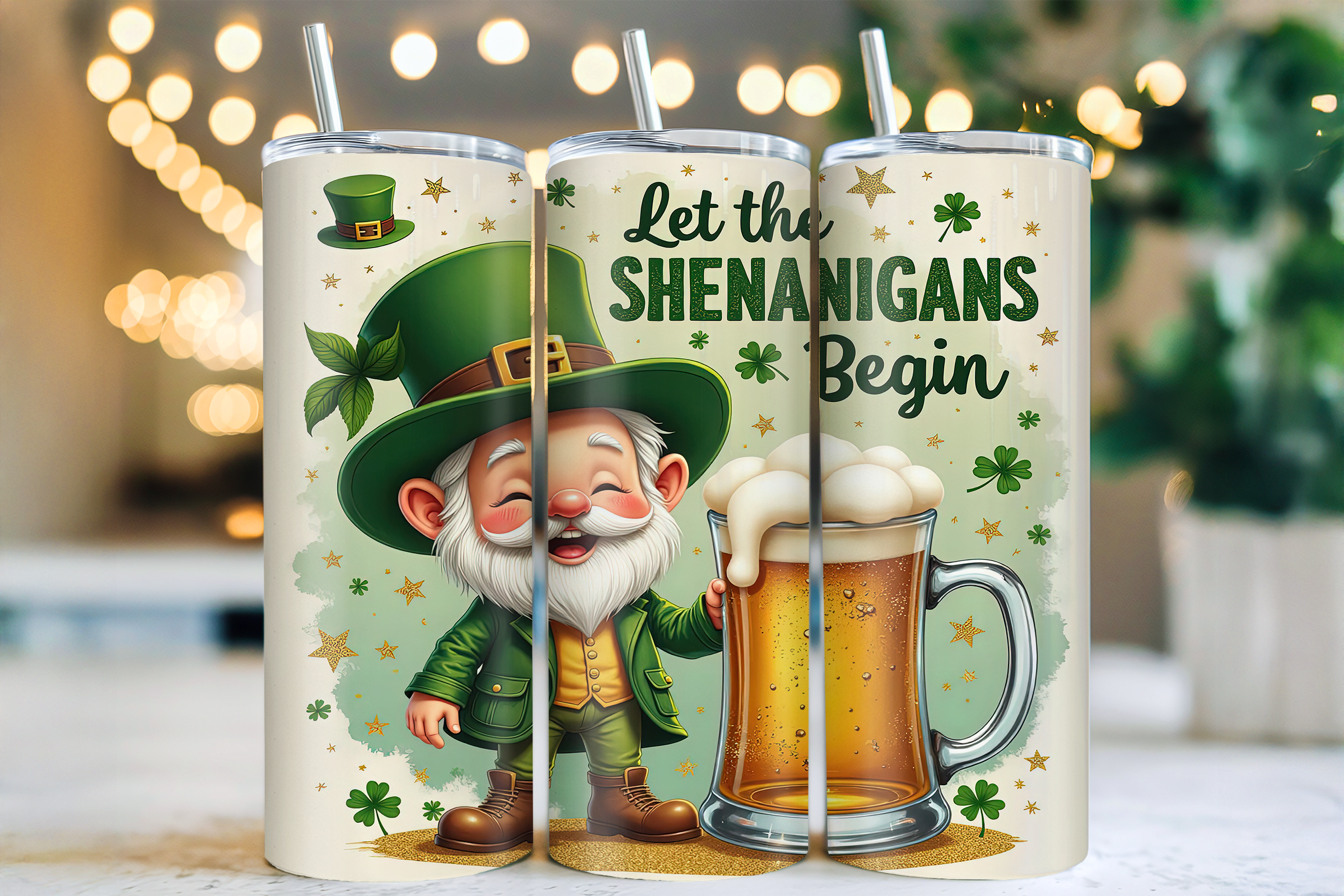 20oz St. Patrick's Day Stainless Steel Tumbler — "Let the Shenanigans Begin"