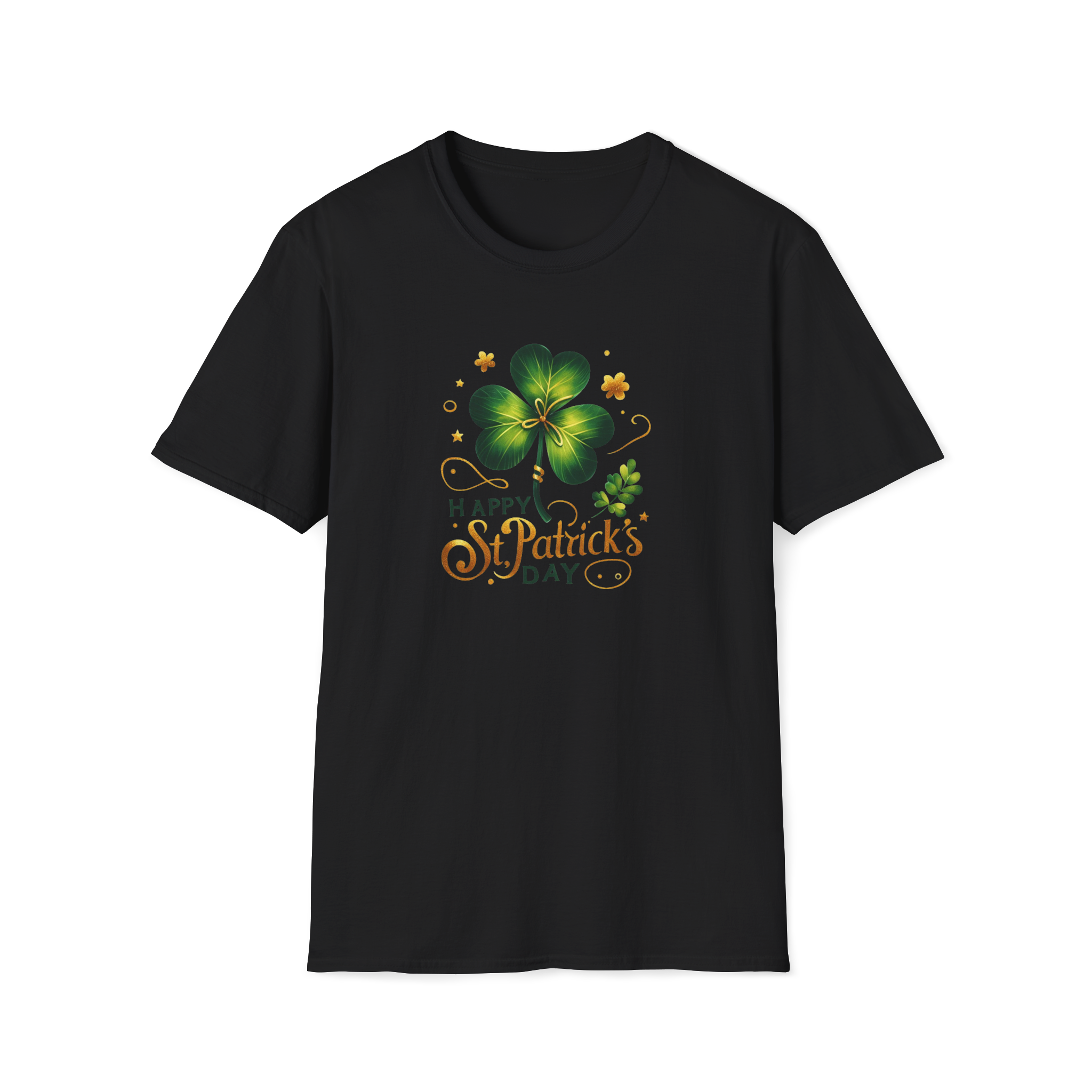St. Patrick's Day Shamrock T-Shirt — "Happy St. Patrick's Day" Design
