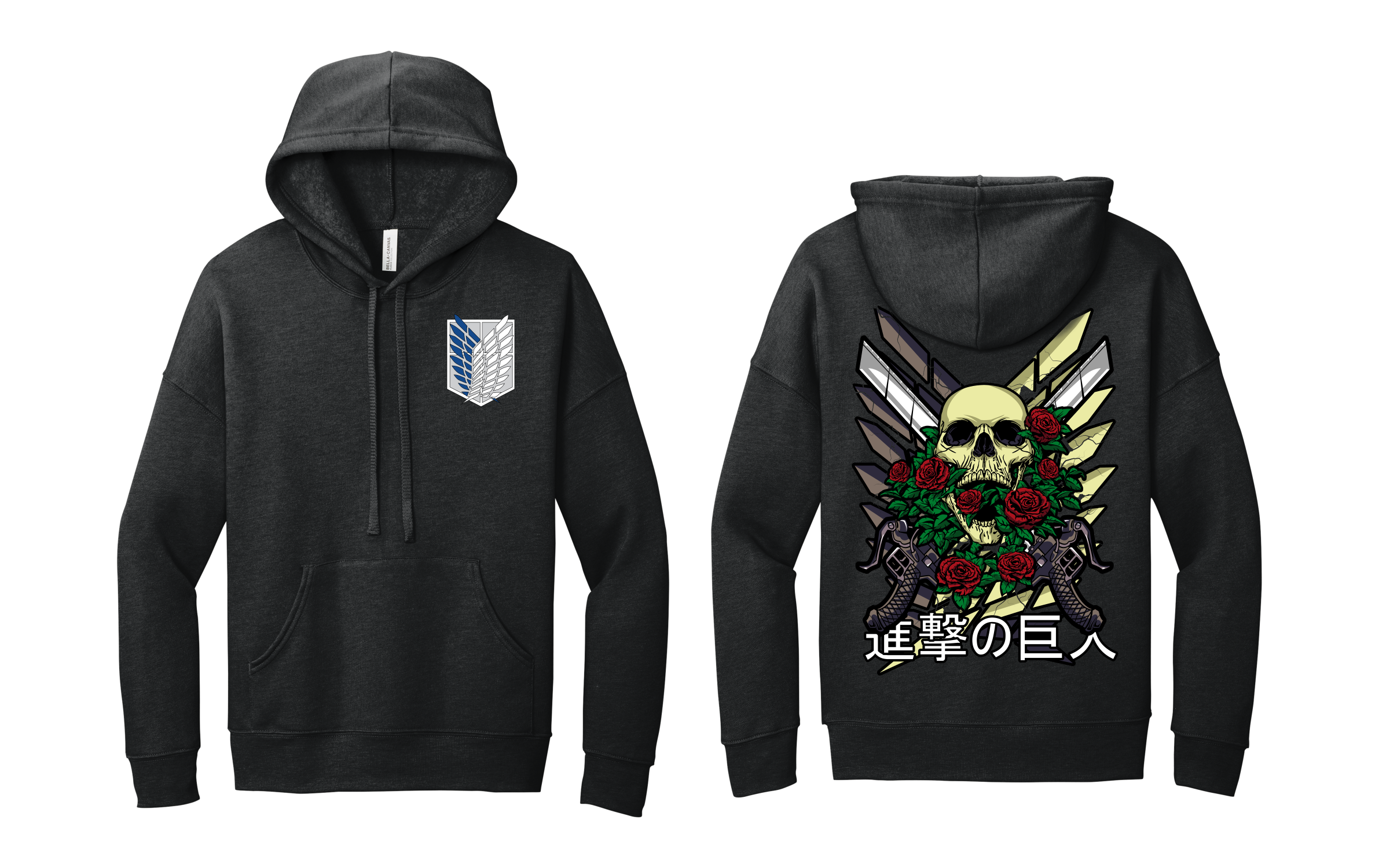AOT: Skull and Wings-Hoodie, Double Sided Design