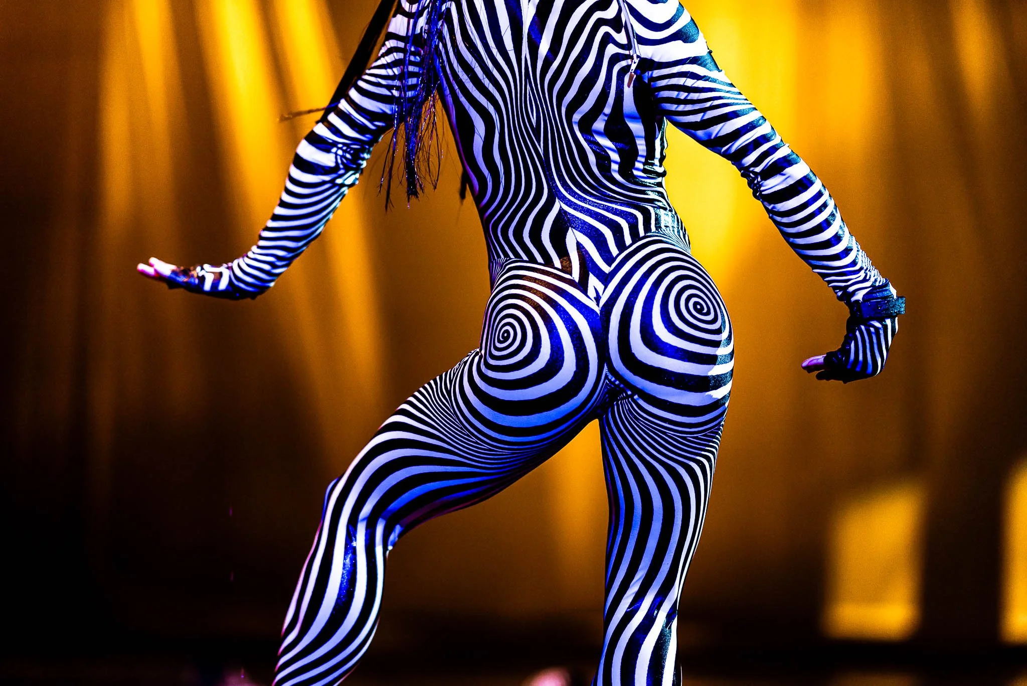 Model wearing a costume