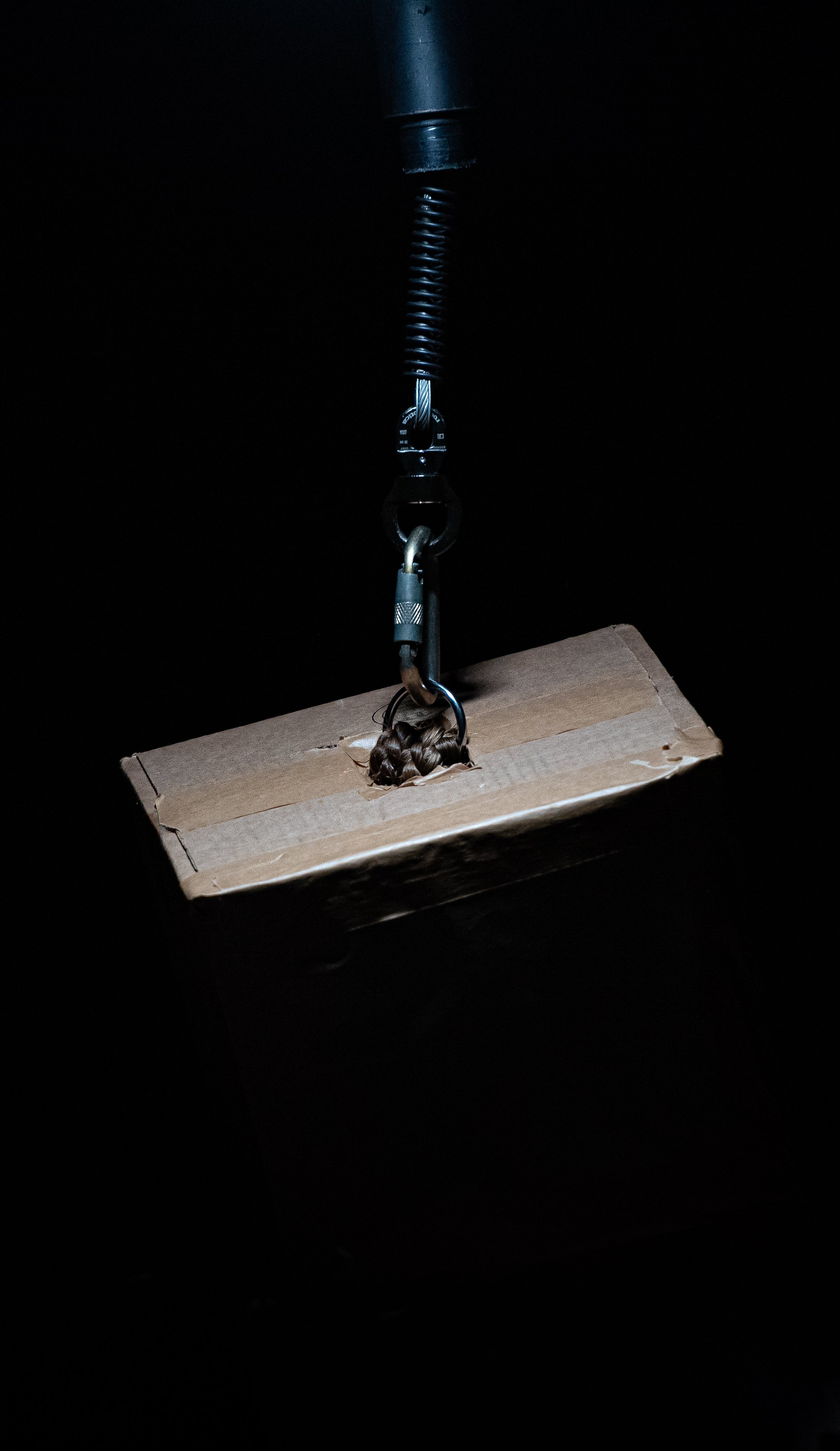 Creative photography of a woman inside a box in a professional setting in Las Vegas