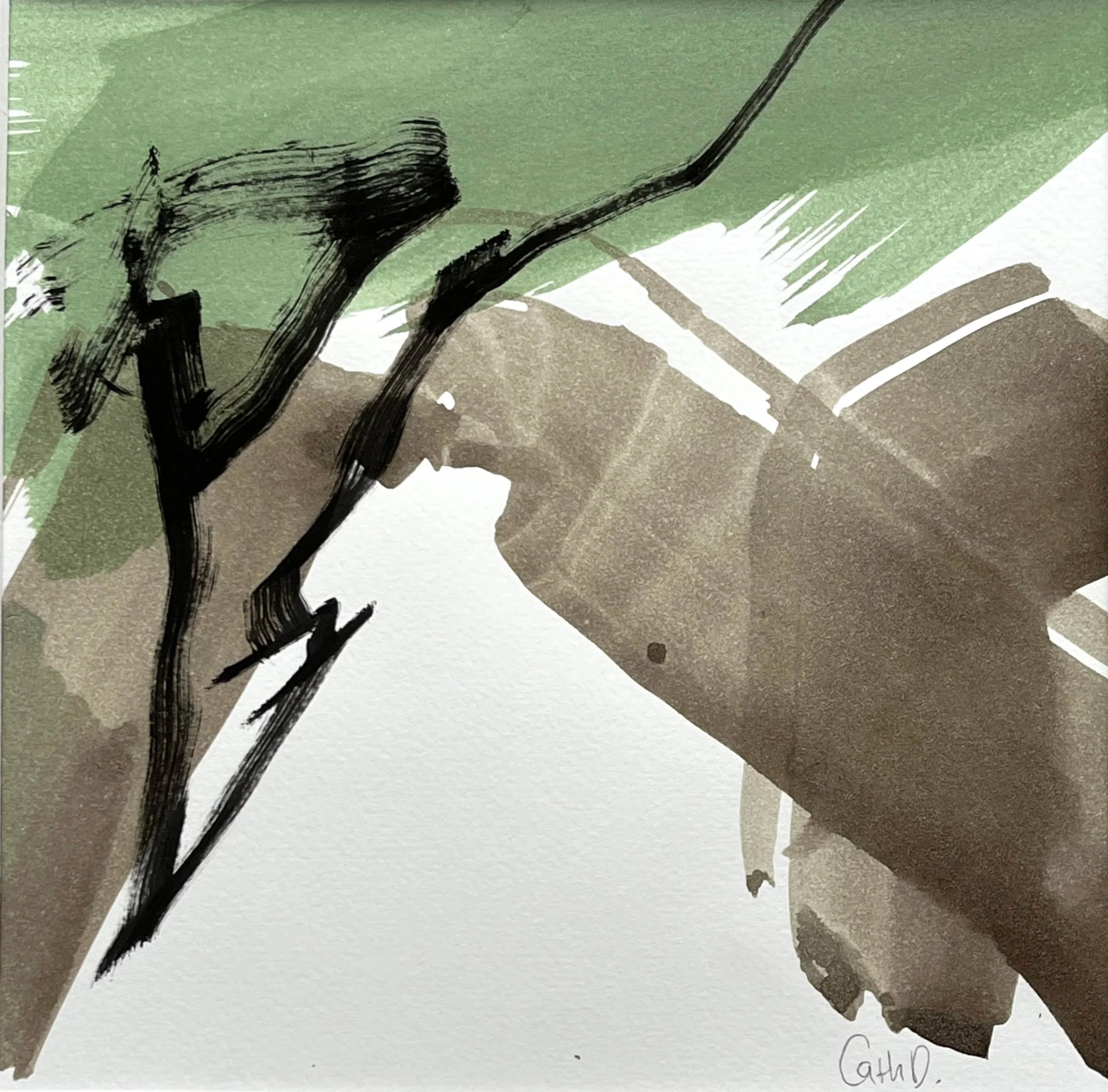 Practice Losing Farther, Losing Faster 2 (2024). Mixed media on paper. 19.5 x 19.5cm. Available. €155..