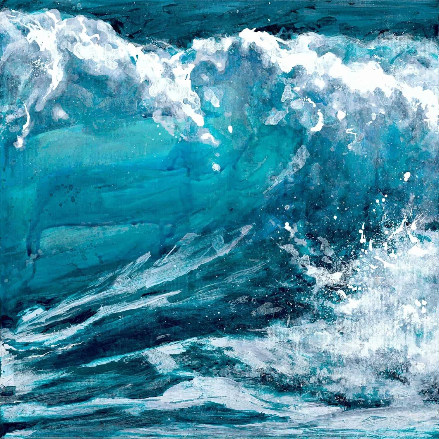 Soul of the Sea 4 (2022). Acrylic on canvas. 50 x 50cm. Available. €480.