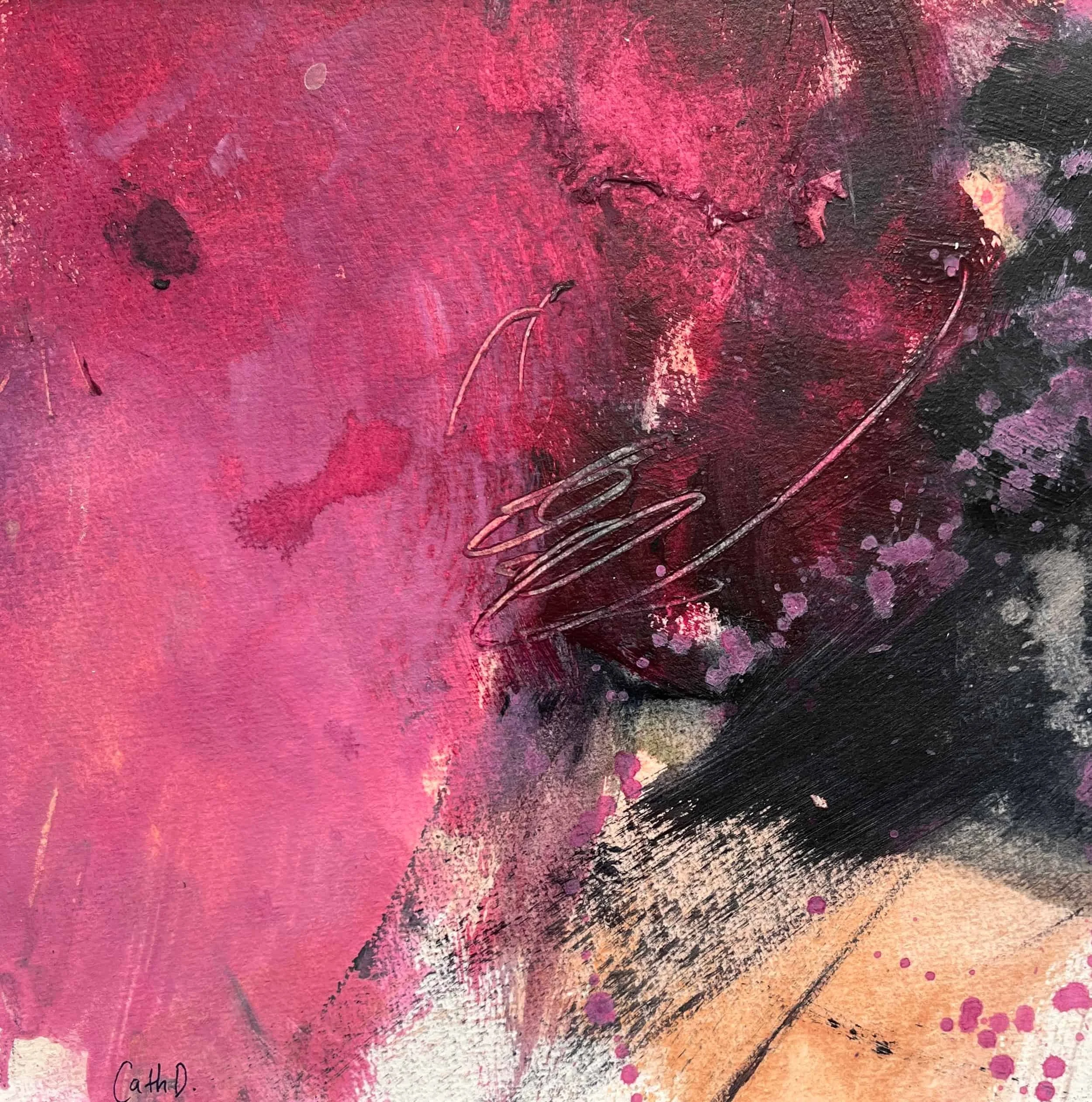 April in Paris Study 12 (2023). Acrylic on paper. 19.5 x 19.5cm, mounted with a 30 x 30cm white passe-partout. Available. €85.