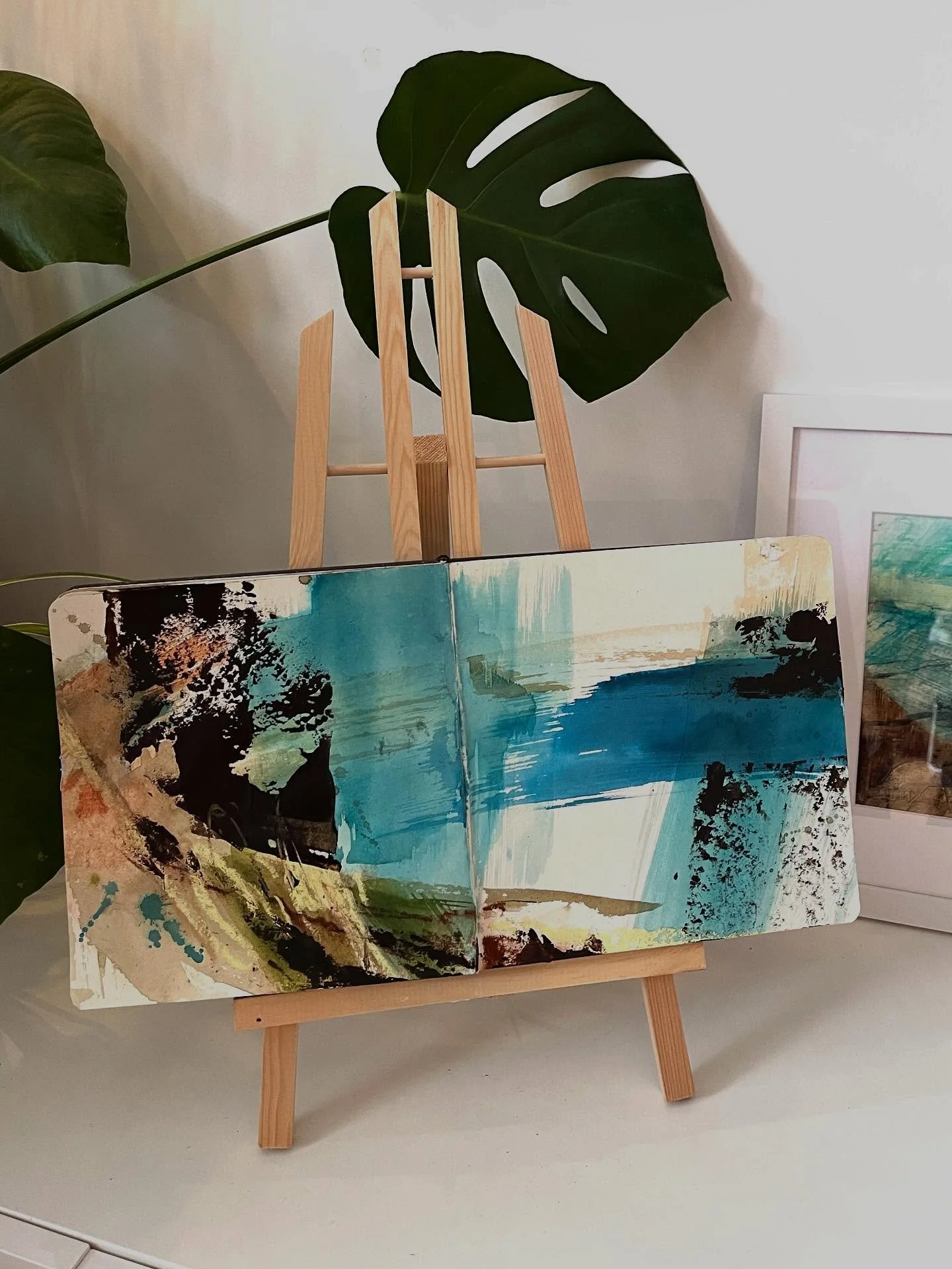 This is still one of my favourite sketchbook pages. In fact, I stopped using this sketchbook after this, because I&rsquo;m thinking of framing it, open on this page. 

Inspired by a swim at Nanjizal Beach in Cornwall where I felt so alive, these page