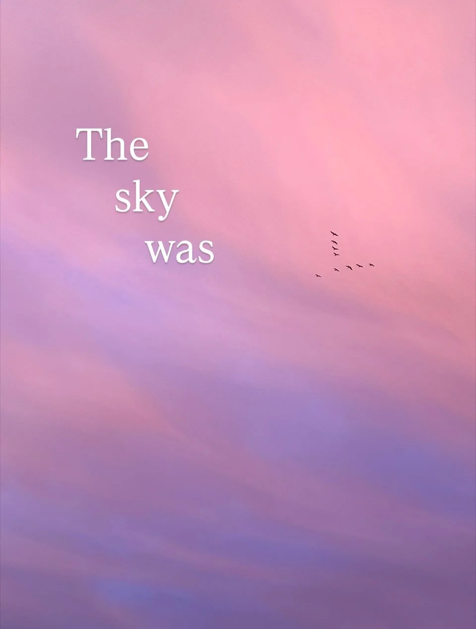 This morning while I was still sipping my coffee in bed, curtains closed, my boys called out to me, &ldquo;Look out the window!&rdquo; 

This sky!!!

Gazing at these gorgeous streaks of pinks and peaches brought back a  wonderful flood of memories of