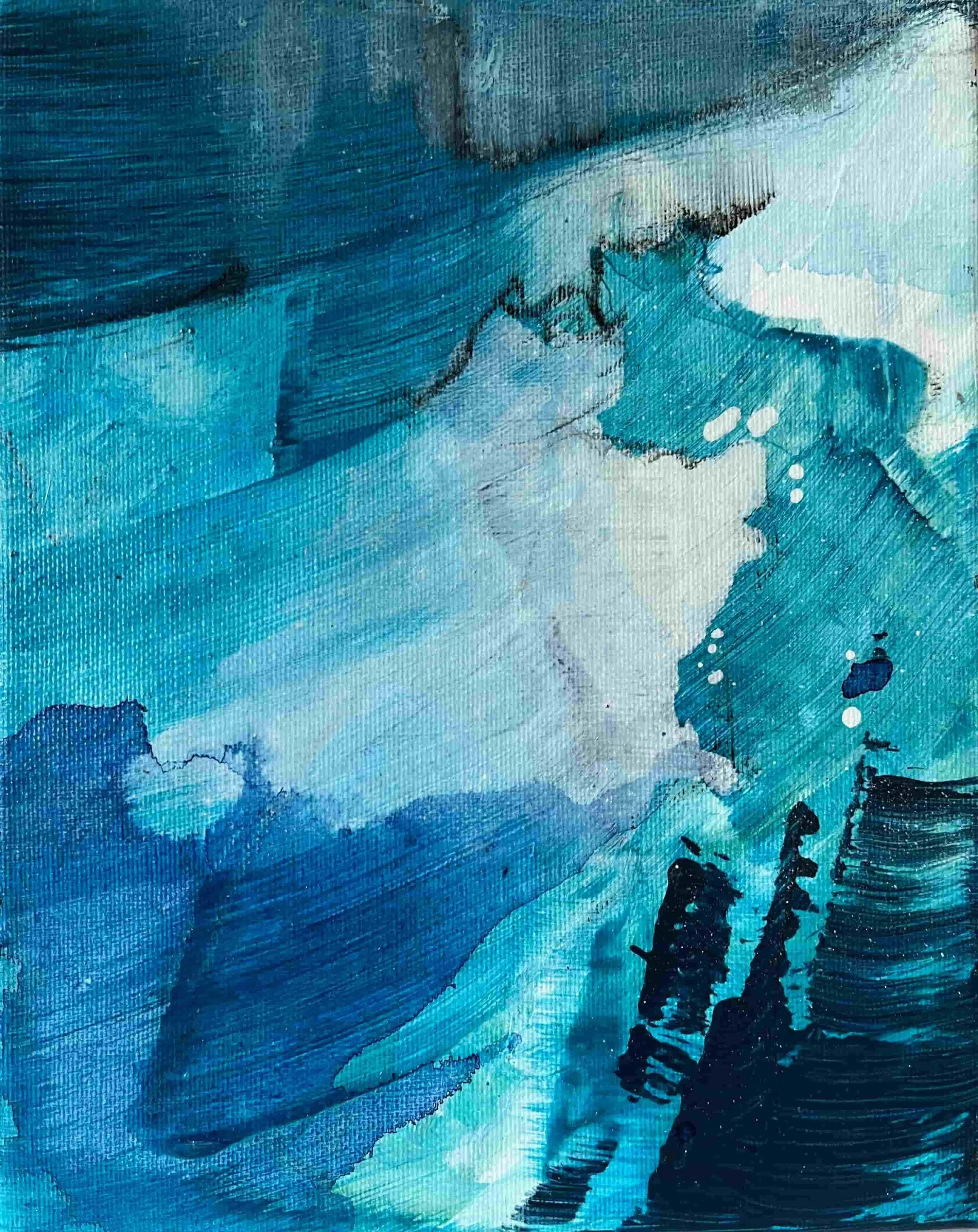 Ocean 1 (2022). Acrylic on canvas. 20 x 25cm. Available. €150.