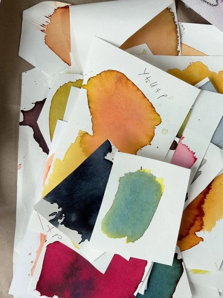 Some of my favorite materials in the studio aren&rsquo;t the pristine supplies - they&rsquo;re the scraps.

Color testers. Material experiments. Off-cuts from cropped artworks. Fragments that many artists might throw away, but that I love to save, so
