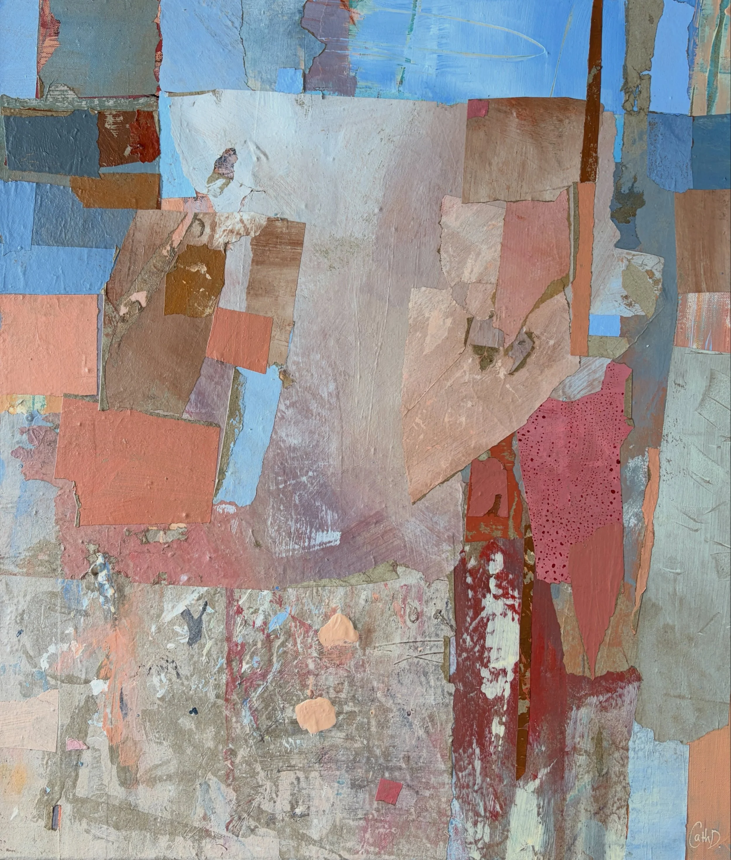 Nothing Is Wasted (2026) 
Mixed media on canvas 
60 &times; 70 cm
&euro;895

Beneath a narrow horizon, the ground holds the slow labour of breakdown and becoming: fragments, losses, and buried seasons turning quietly into nourishment. In the dark the