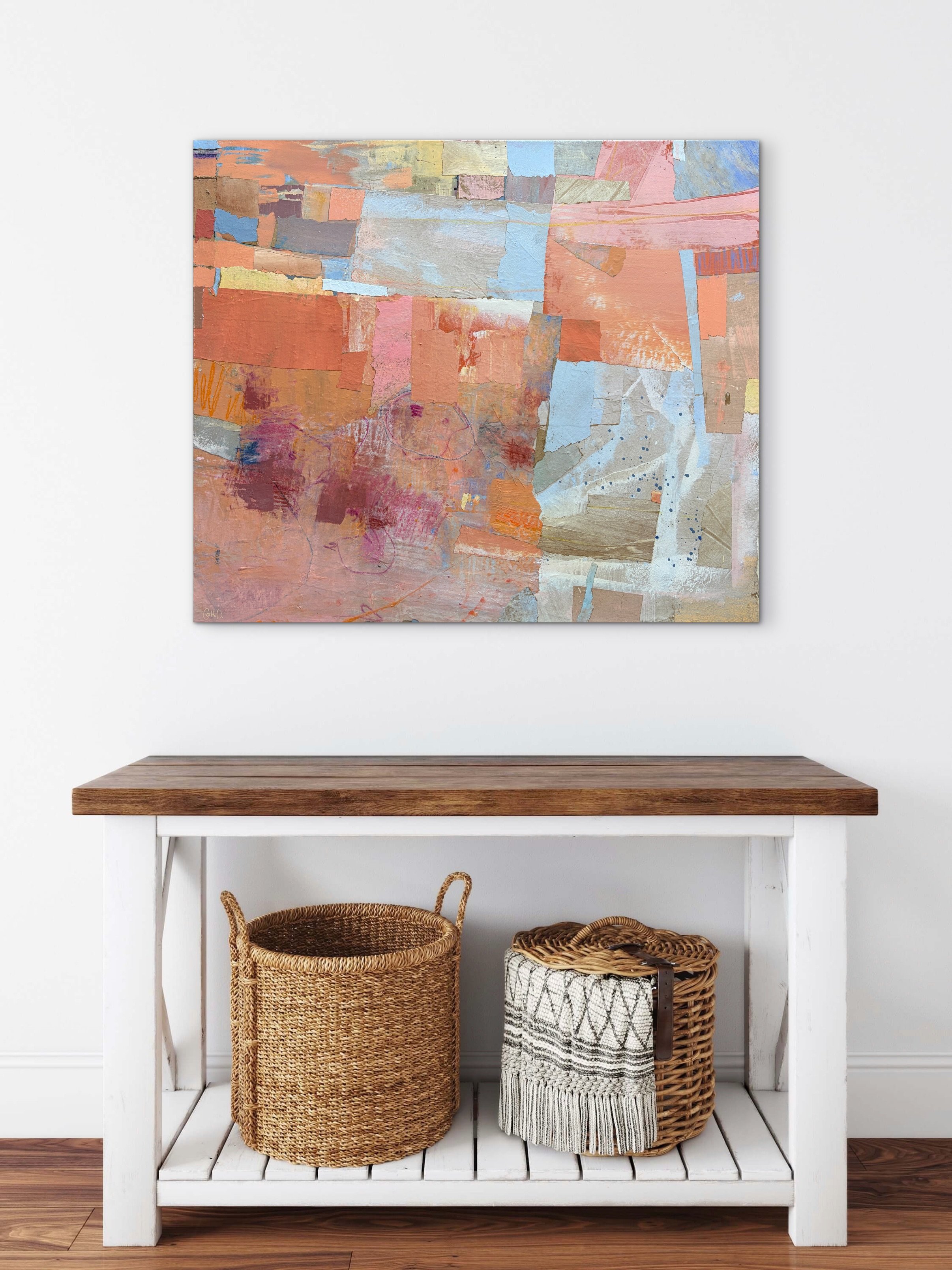 &ldquo;No ray of light could fathom the landscape of awe&rdquo; (2026). 
Mixed media on canvas, 
70 &times; 60 cm

This mixed media piece takes its name from a line in @andreagibson beautiful poem, &ldquo;For the Days I Stop Wanting a Body&rdquo; - a