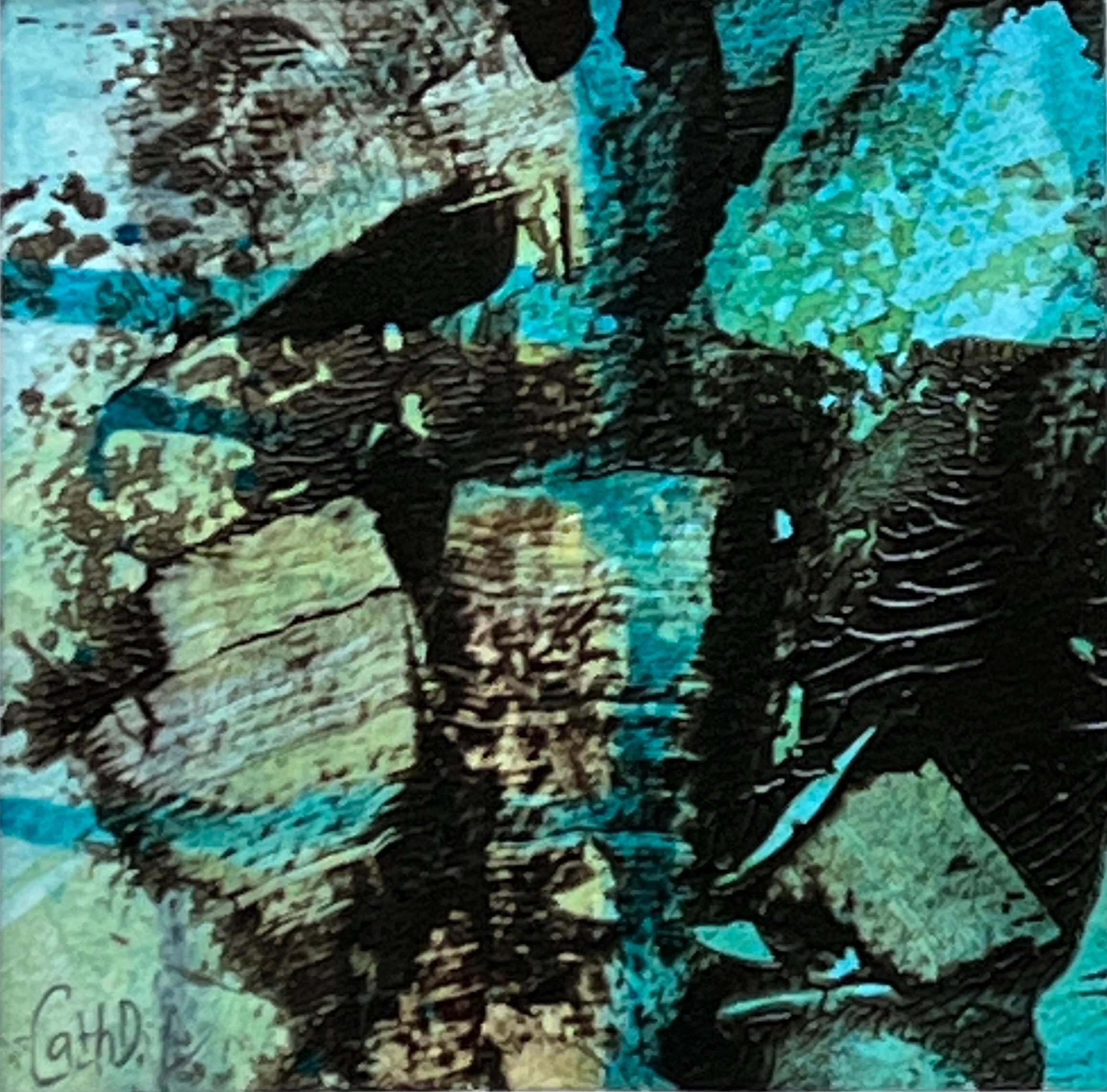 How Many kinds of Love 6 (2024). Mixed media on paper. 9.5 x 9.5cm, mounted with a 20 x 20cm white passe-partout. Available. €40