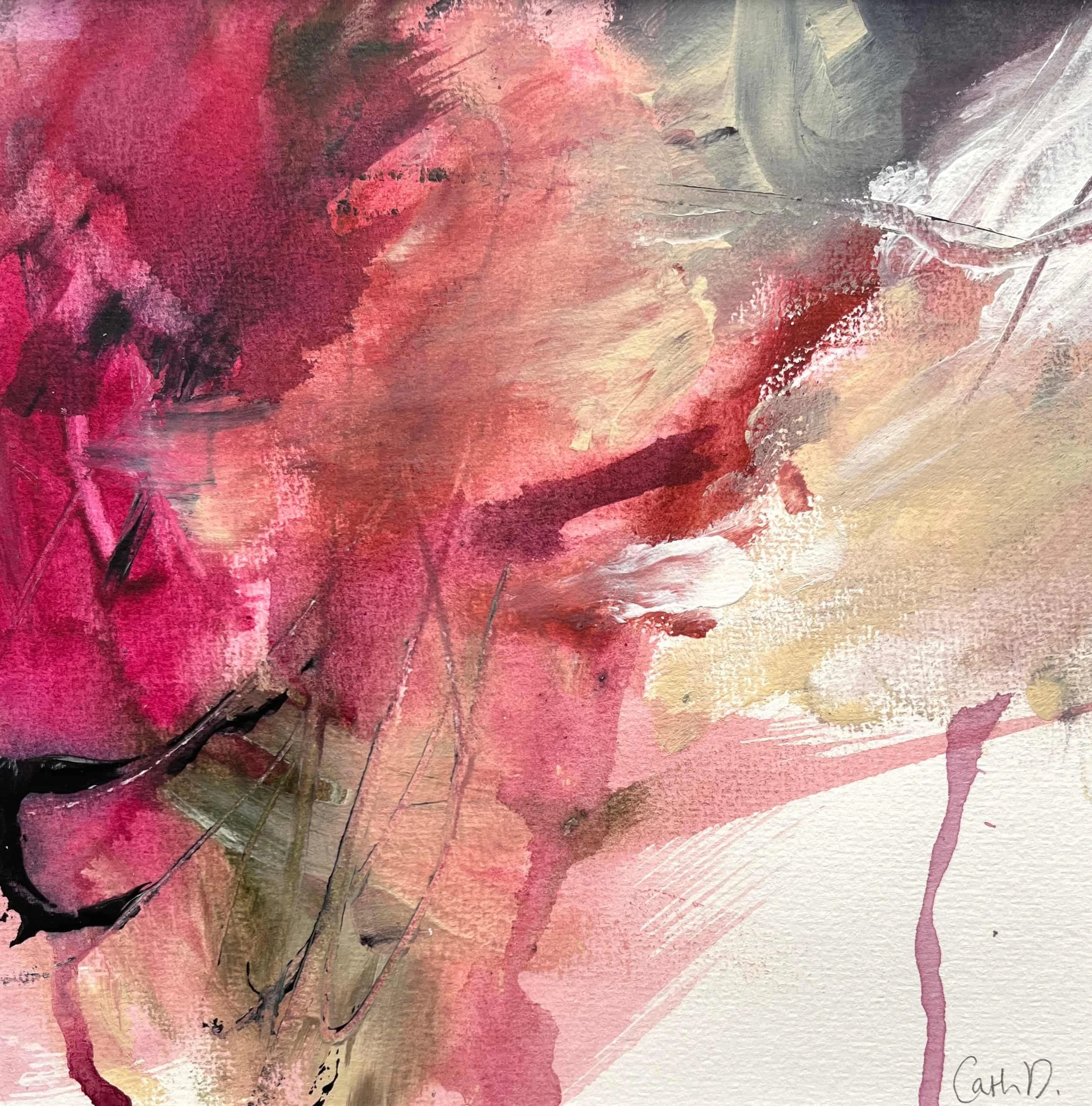 April in Paris Study 15 (2023). Acrylic on paper. 19.5 x 19.5cm, mounted with a 30 x 30cm white passe-partout. Available. €85.