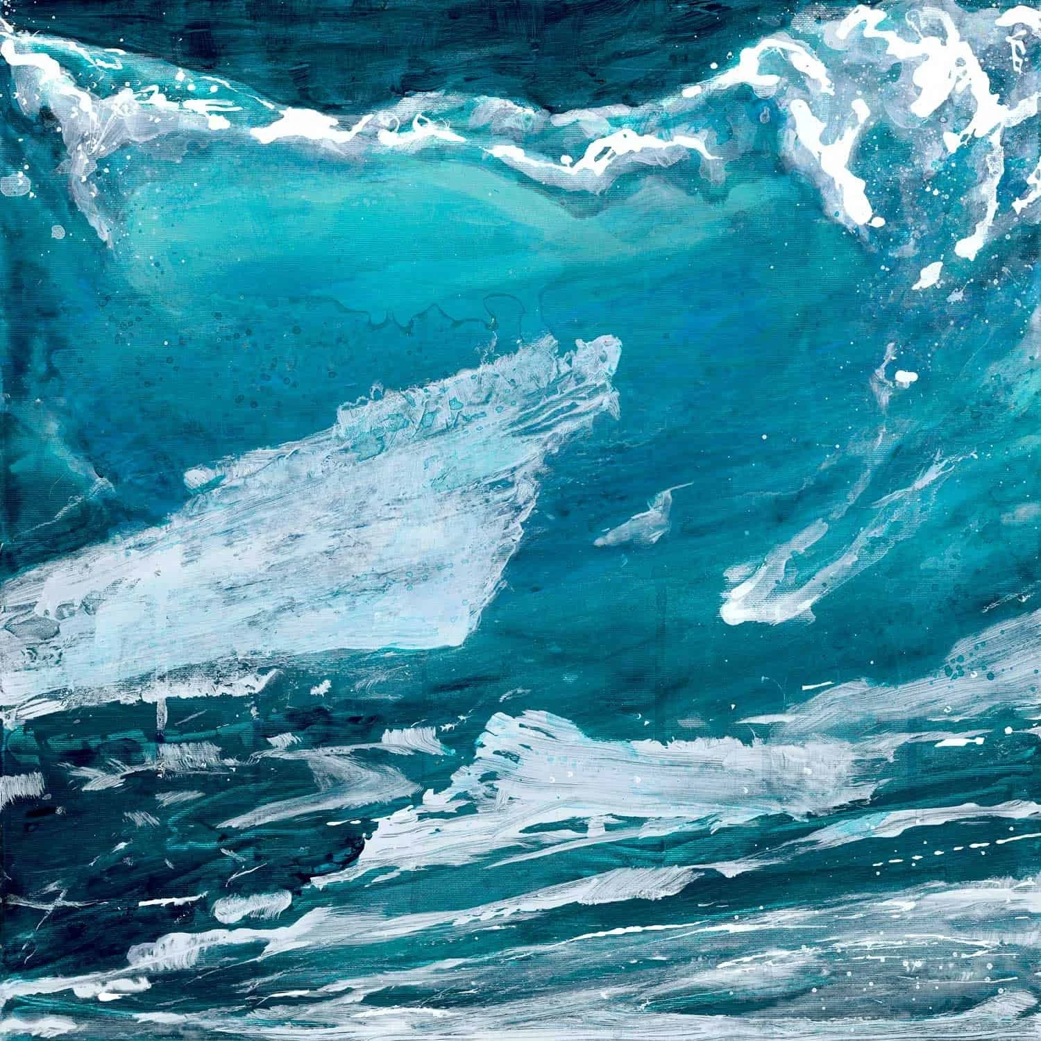 Soul of the Sea 3 (2022). Acrylic on canvas. 50 x 50cm. Available. €480.