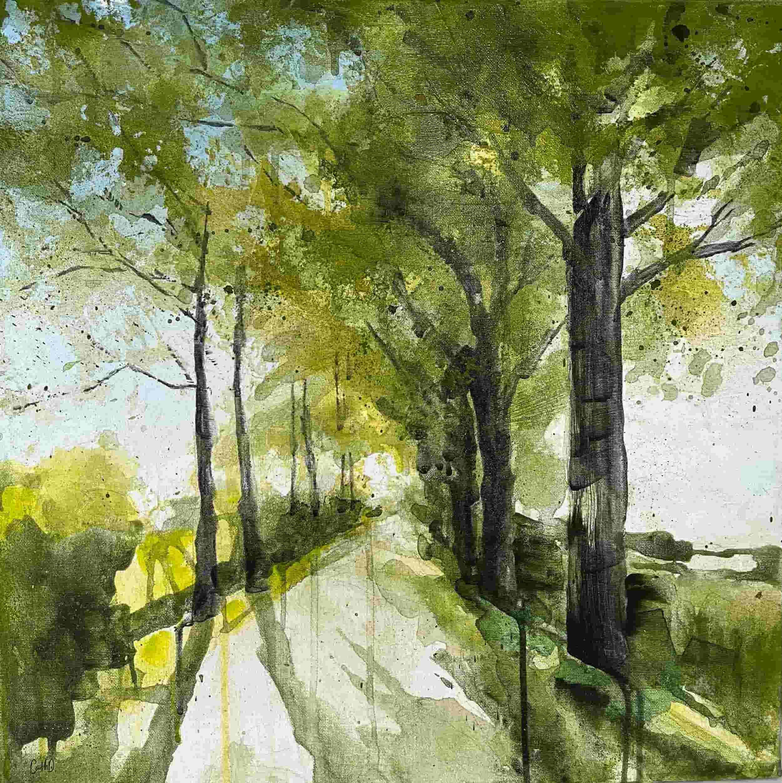 Pathways 6 (2023). Mixed media on canvas. 50 x 50cm. Available. €480.