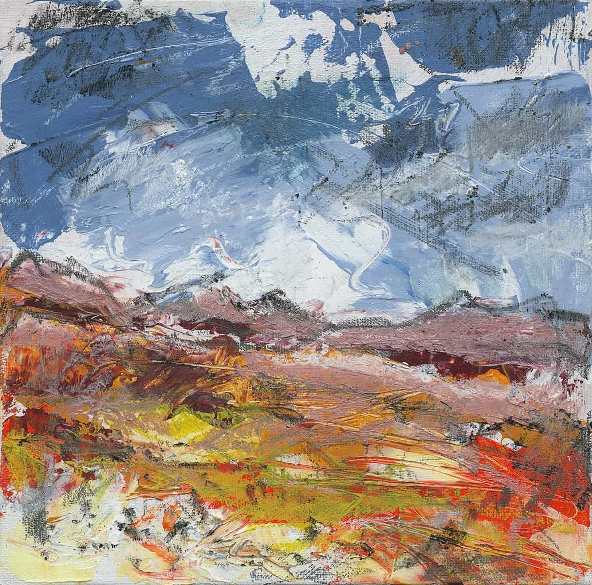 Spirit of Namibia 4 (2021). Acrylic on canvas. board. SOLD.