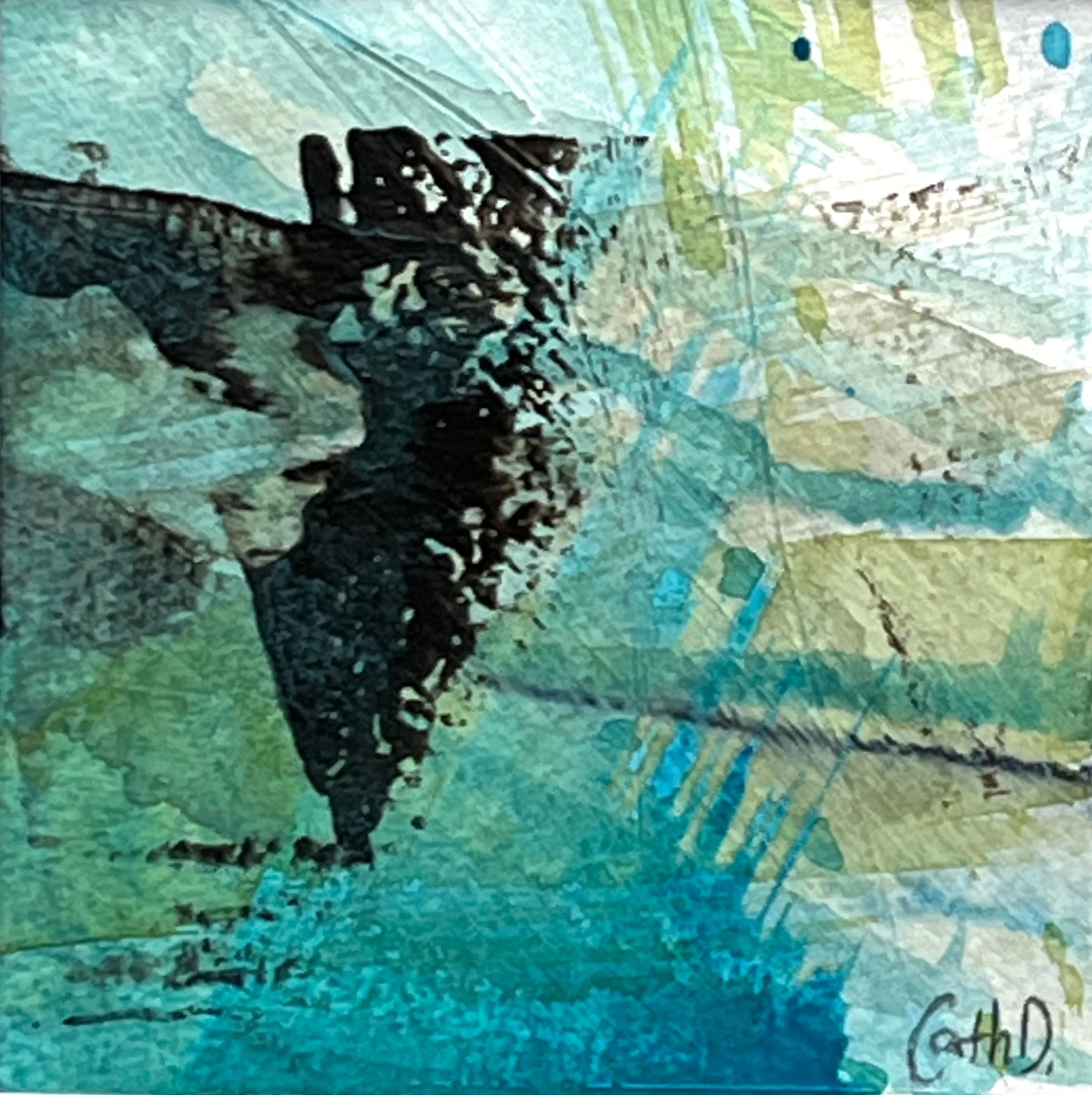 How Many kinds of Love 5 (2024). Mixed media on paper. 9.5 x 9.5cm, mounted with a 20 x 20cm white passe-partout. Available. €40